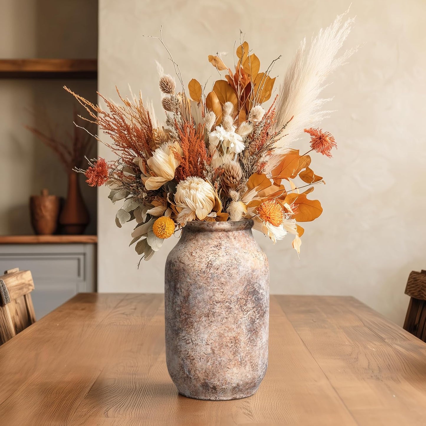 Rustic Terracotta Vase / Orange / 9 Inch