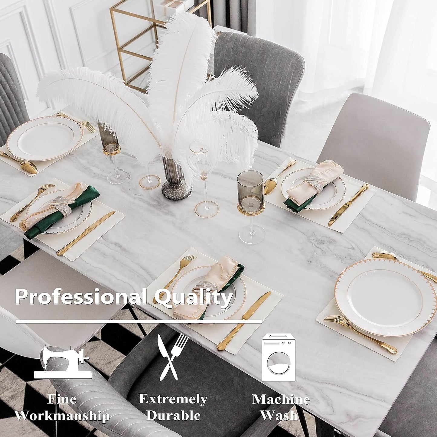 Home Brilliant Place Mats Indoor Set of 6 Cloth Place Mat Heat Resistant Dining Table Place Mats for Kitchen Table, 13