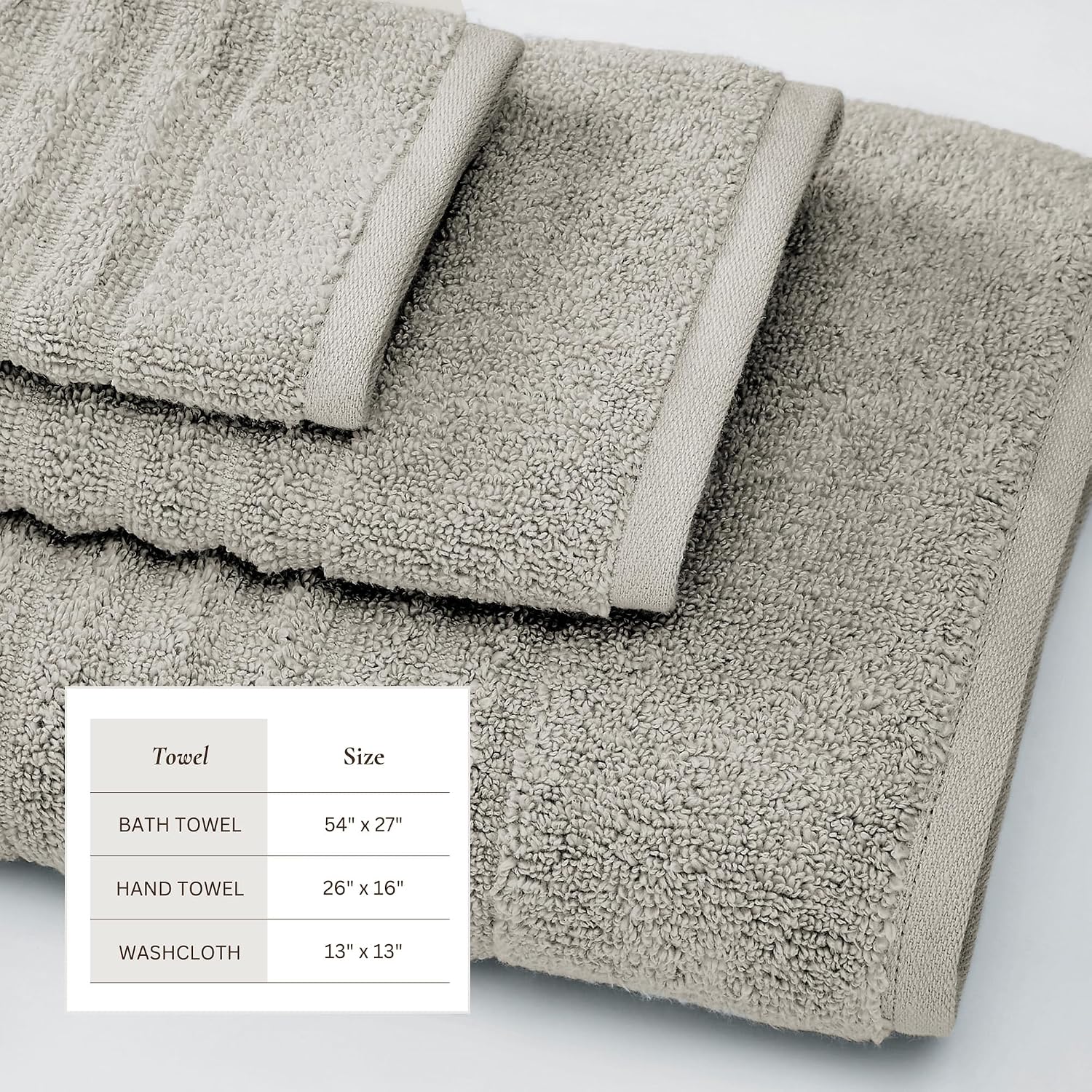 Great Bay Home Bath Towel Set - 100% Cotton 6 Piece Towel Set - Absorbent & Quick-Dry Towels for Bathroom (Mid Grey)