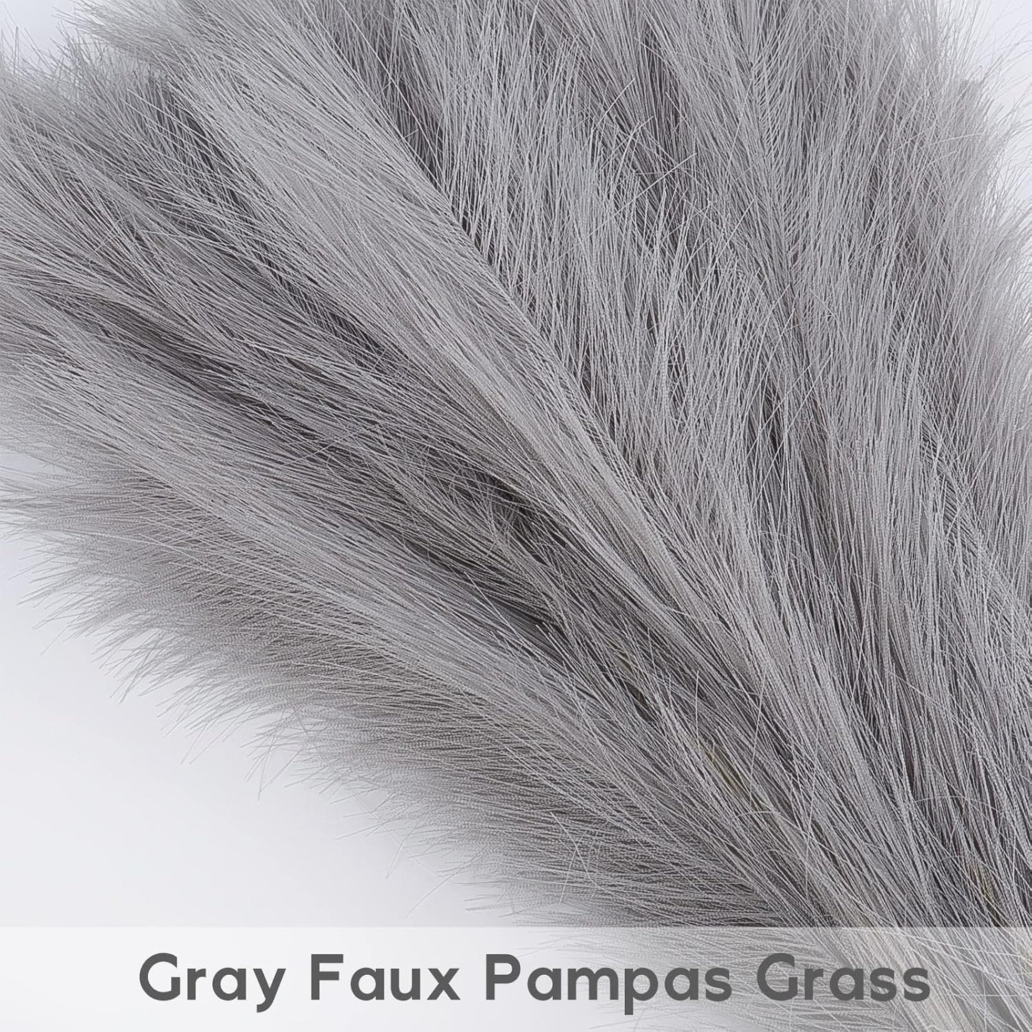 7 Branches / Faux Pampas Grass / Grey / 24 Inch / Set of 7
