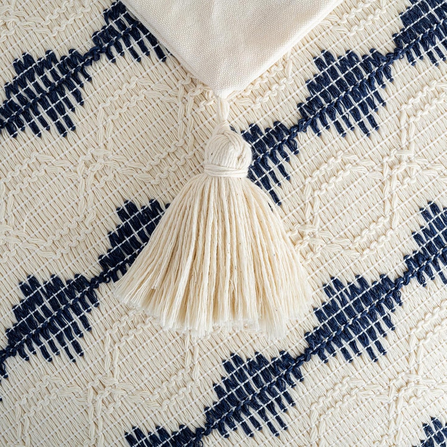 Decorative Throw Pillow Covers / 16 x 16 / Navy Blue / Set of 2