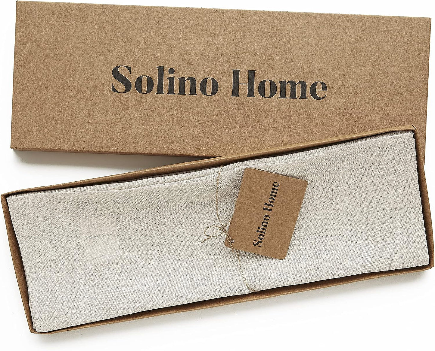Solino Home 100% Pure Linen Placemats Natural, Athena 14 x 19 in, Set of 4 | Linen Place Mats place settings for daily