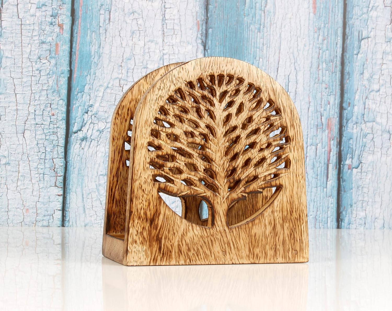 Wooden Upright Napkin Holders / White
