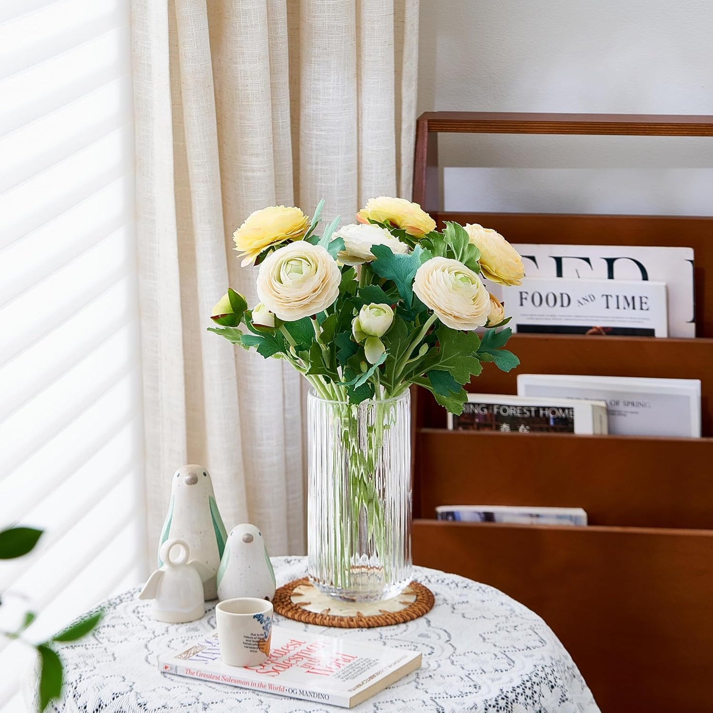 Glass Flower Vase for Pampas Grass / Clear / 7.5 Inch