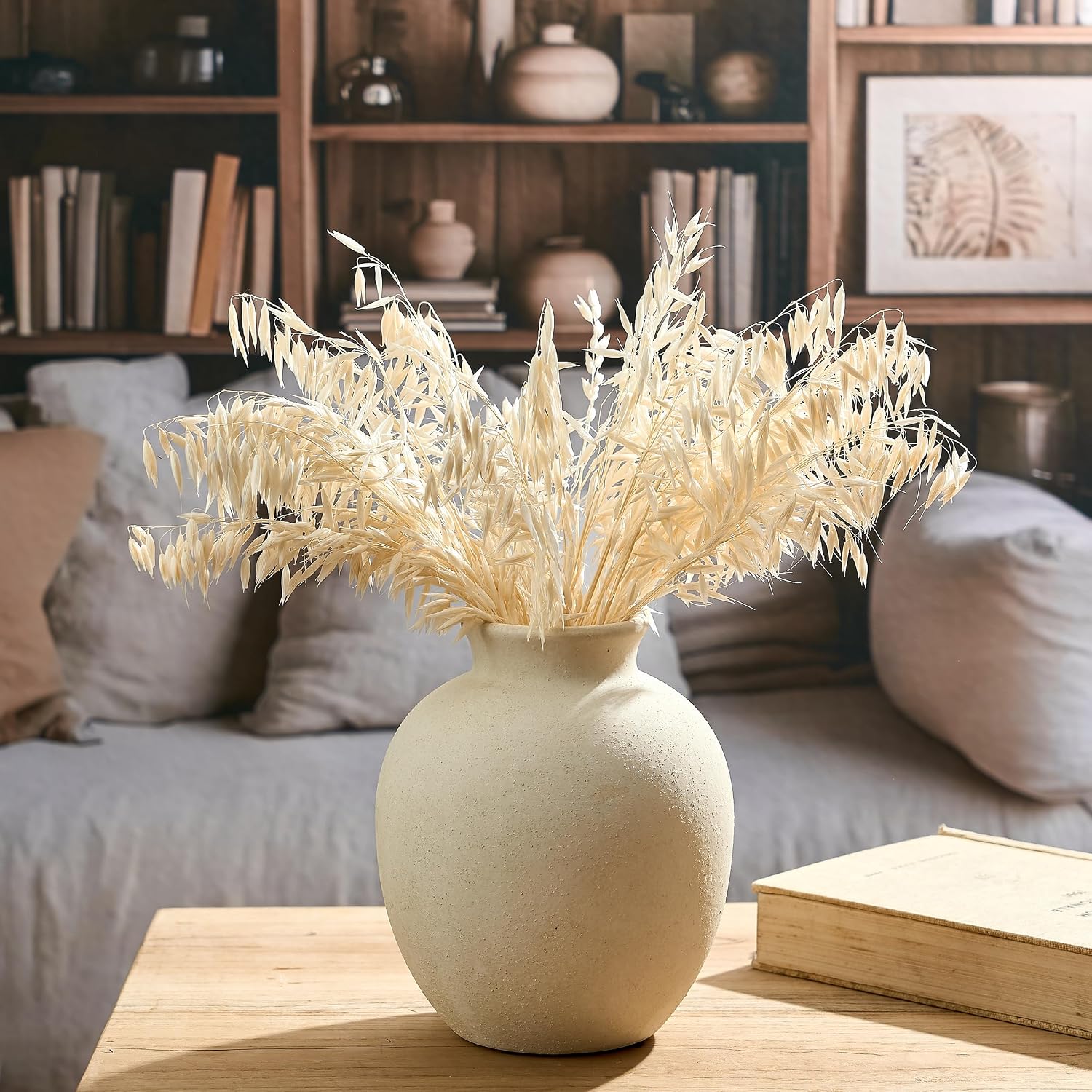Ceramic Decorative Flower Vase / 1007-white / 7.48 Inch