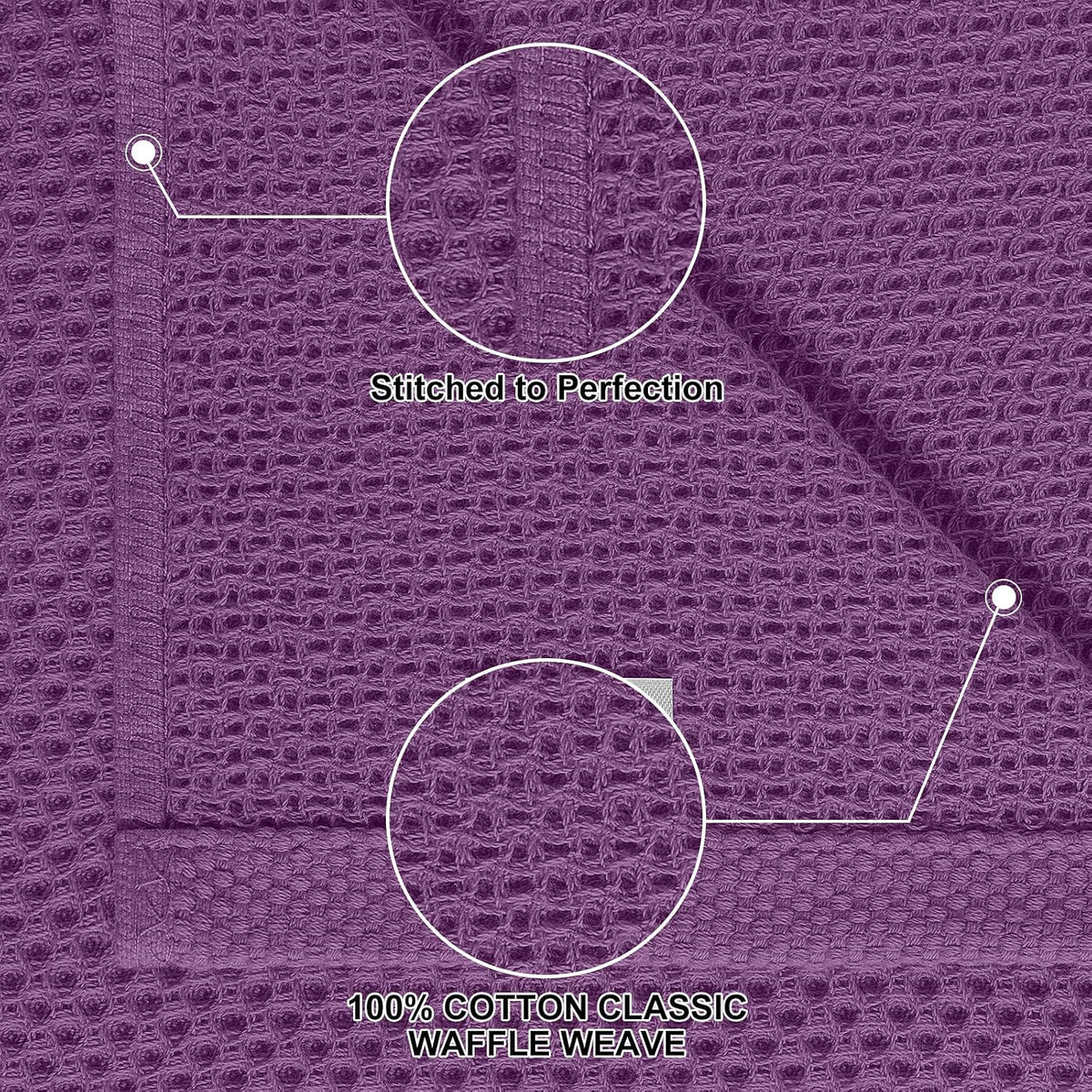 Homaxy 8 Pack 100% Cotton Kitchen Towels and Dishcloths Set, Purple | 12 x 12 Inches and 13 x 28 Inches Kitchen Towels