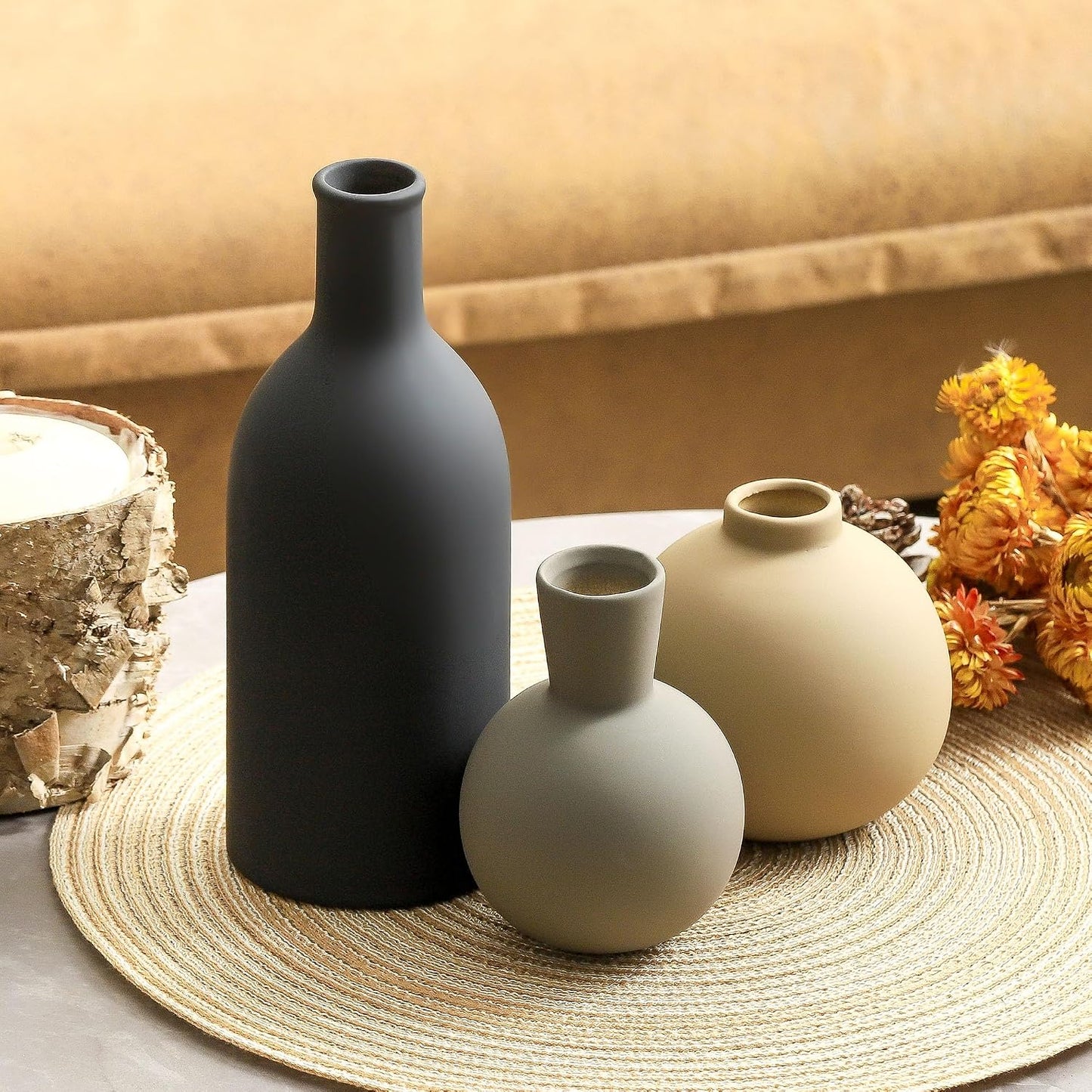 Ceramic Vase / 001-multicolor-3k / Set of 3