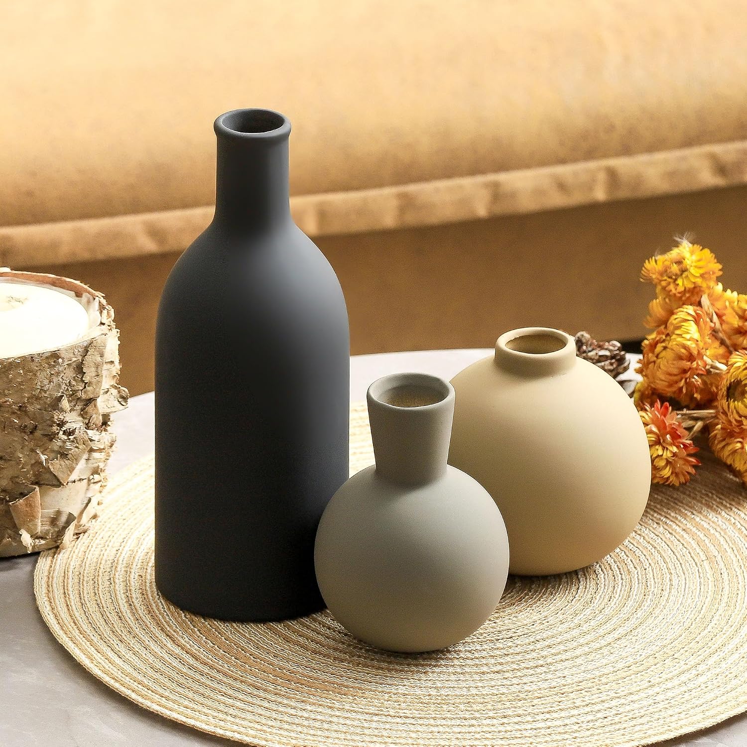 Ceramic Vase / 001-multicolor-3k / Set of 3