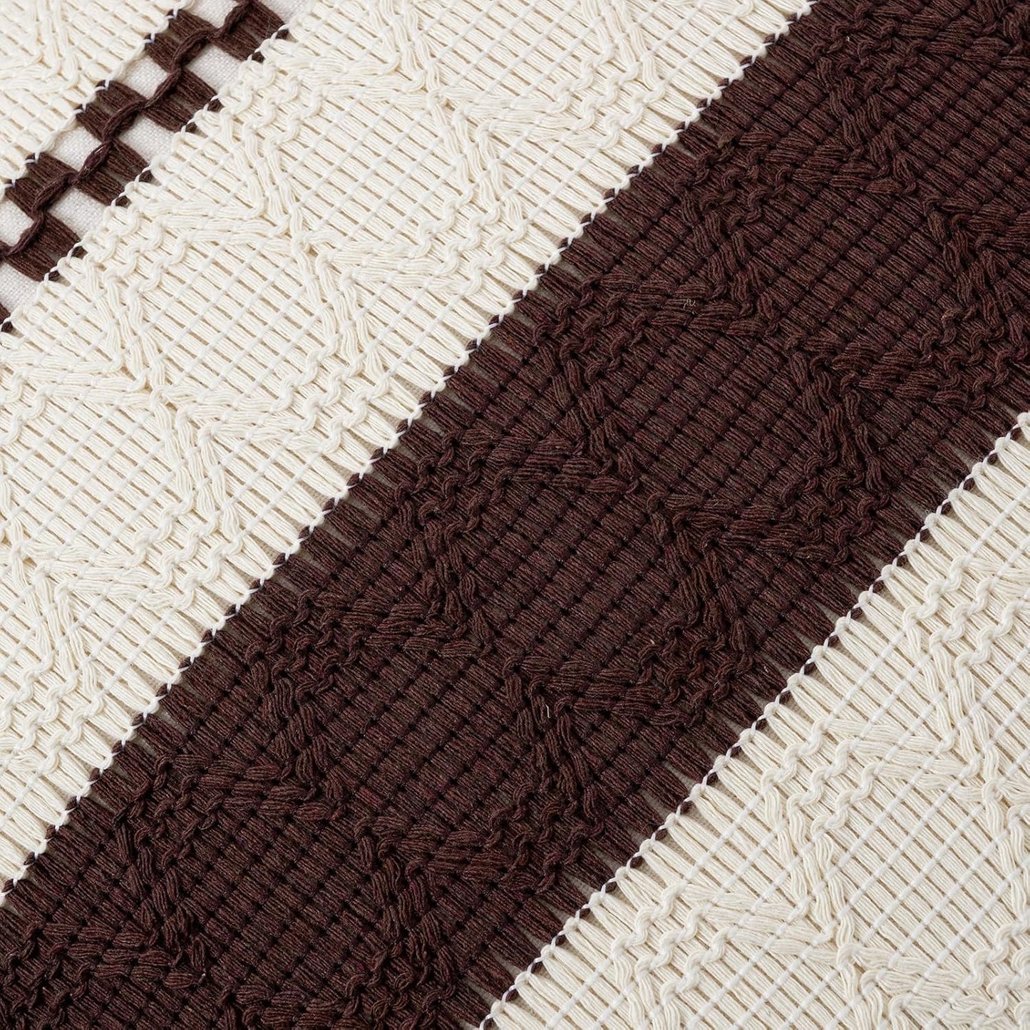 Boho Decorative Throw Pillow Cover / 18 x 18 / Brown / Set of 2