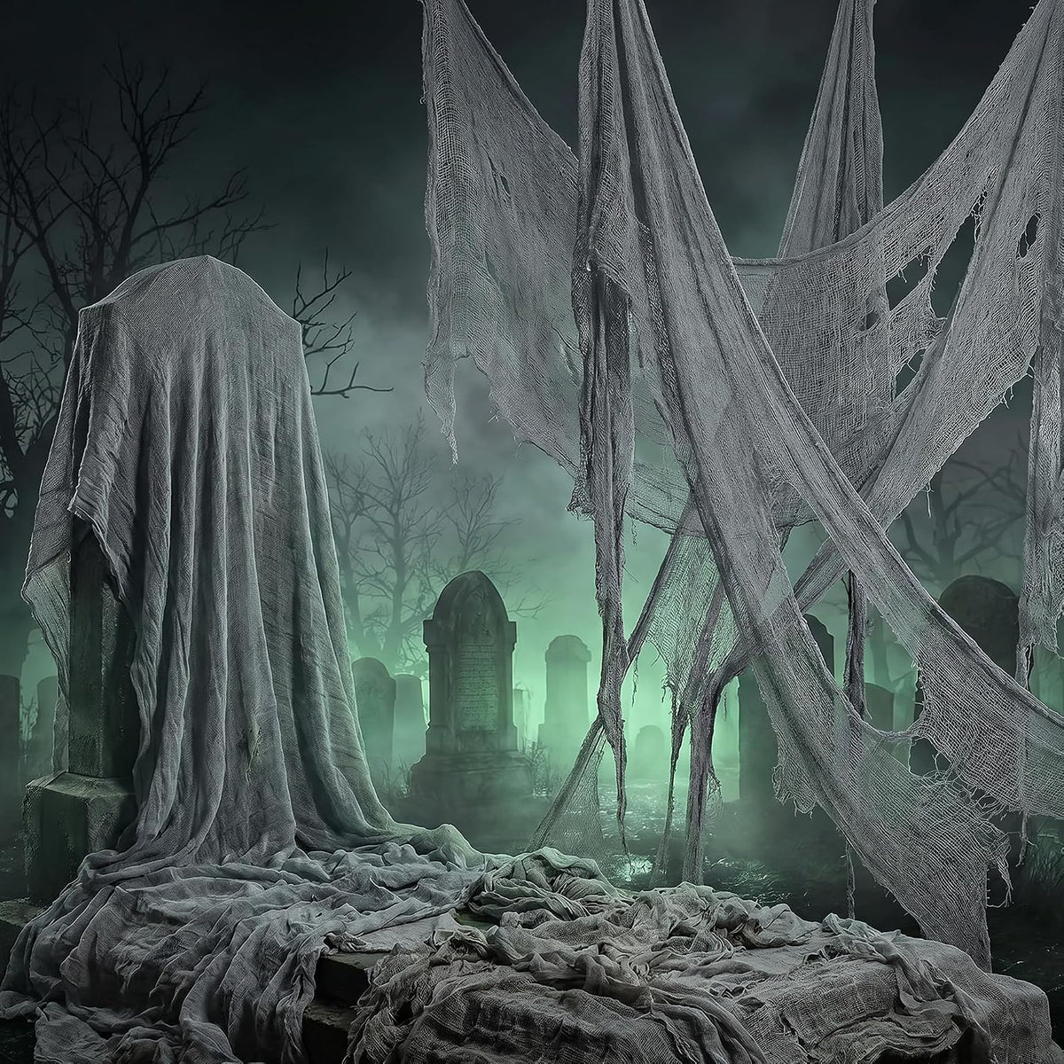 300'' x 39'' Large Halloween Scary Gauze, Spooky Cloth Party Decoration