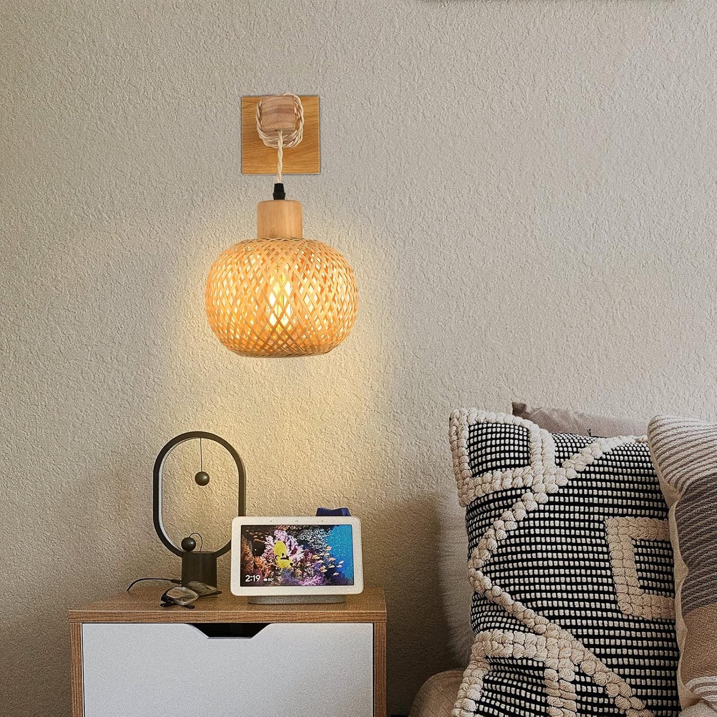 Rattan Wall Lamps / Farmhouse Wall Light