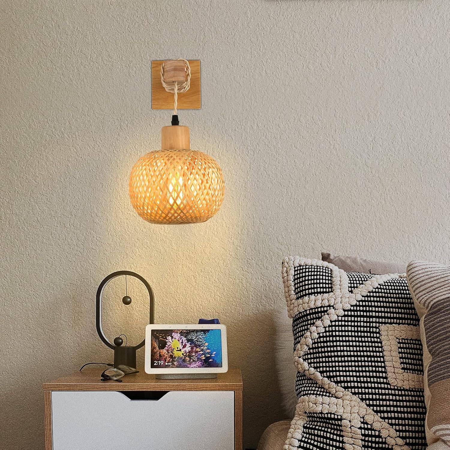 Rattan Wall Lamps / Farmhouse Wall Light