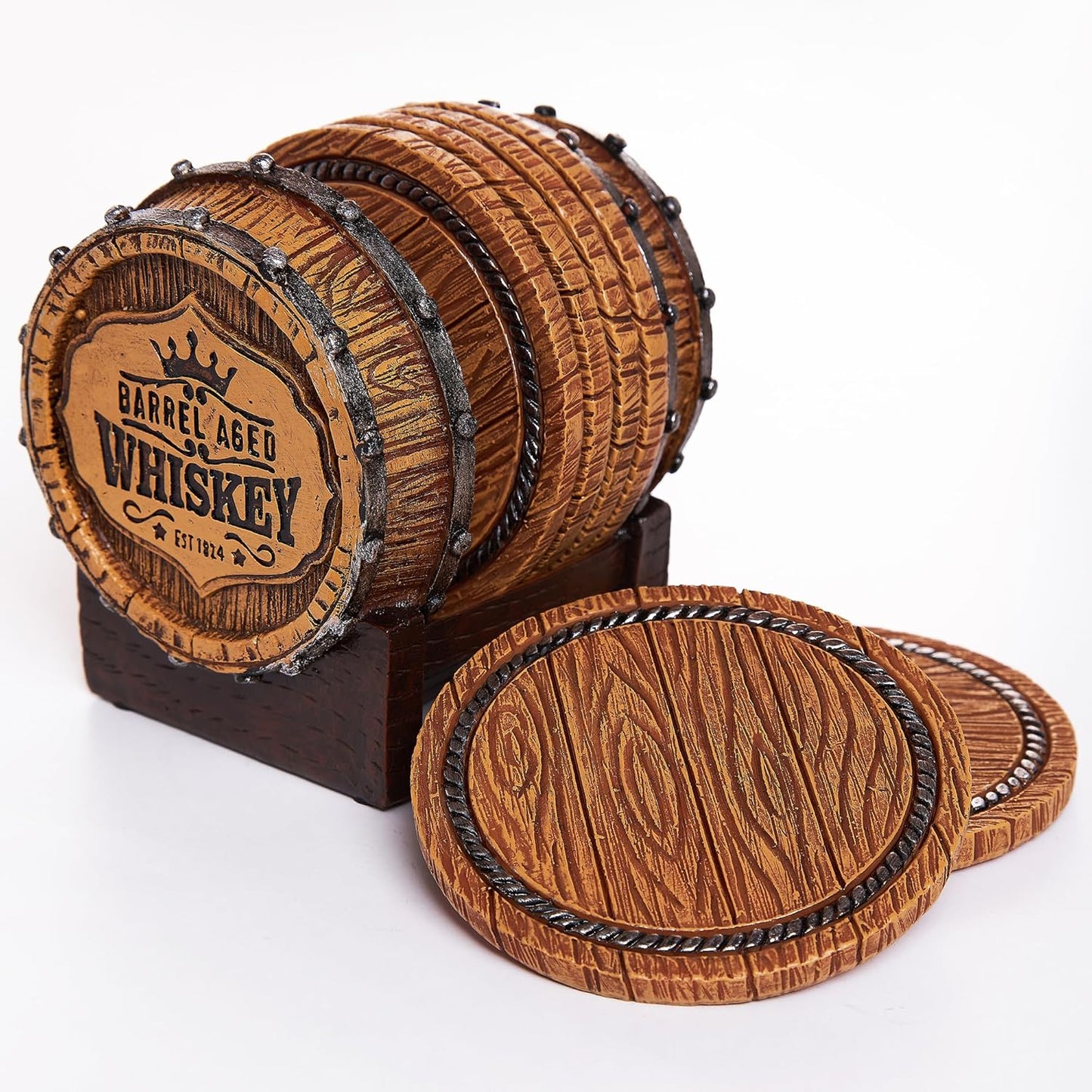 Whiskey Barrel Coaster Set / Whiskey Coasters