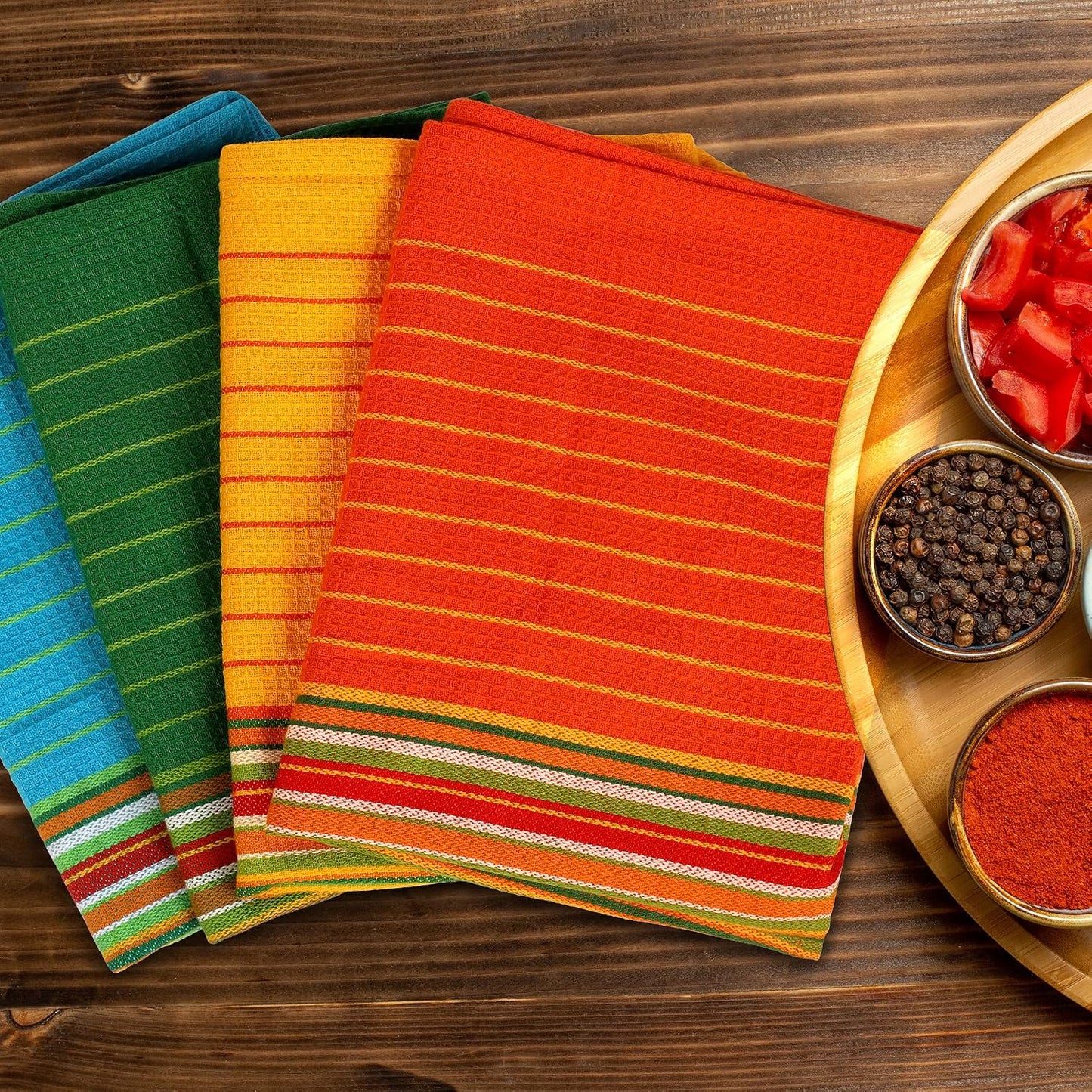 Urban Villa Kitchen Towels Cotton Dish Towels 20”x30” (Set of 12) Multi