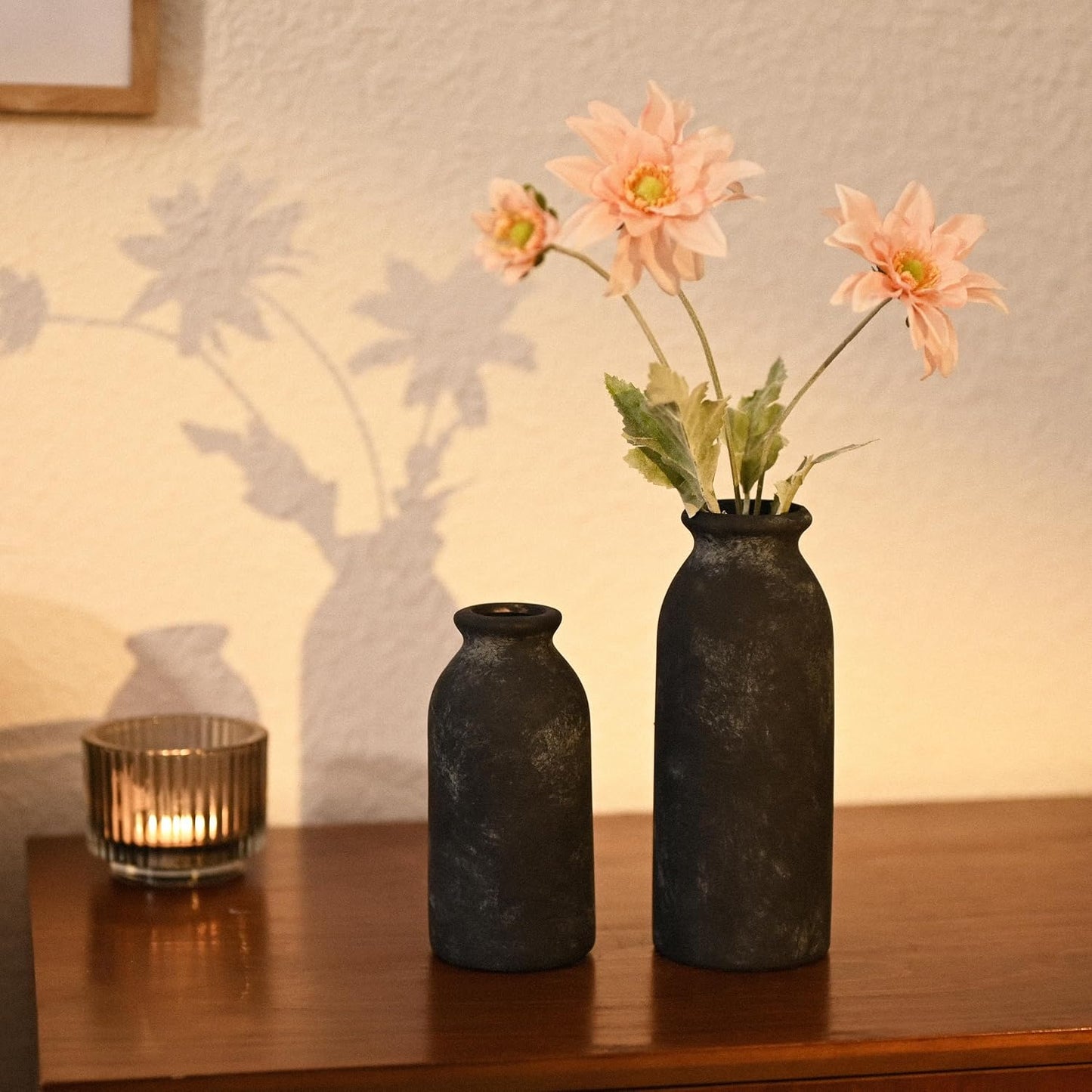 Ceramic Vases Home Decor / Black / Set of 2