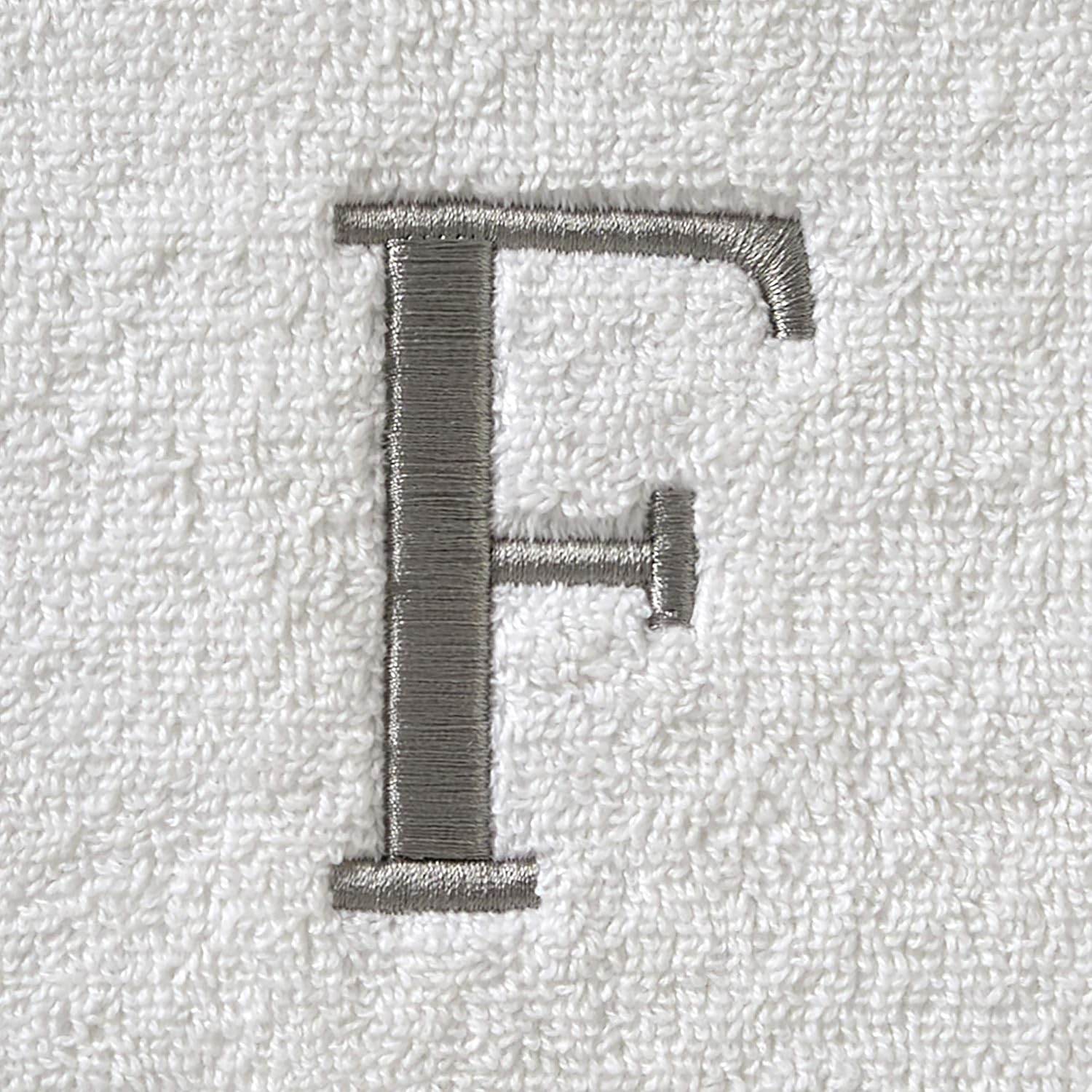 SKL Home Casual Monogram Hand Towel Set-2pc, Embroidered F, White | Available in letters A-Z. Personalized style for