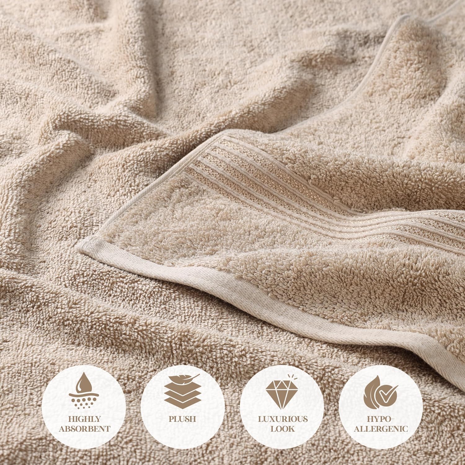 Superior Egyptian Cotton 8-Piece Hand Towel Set, Towel Basics For Quick Dry, Absorbent Small Towels, Facial, Spa