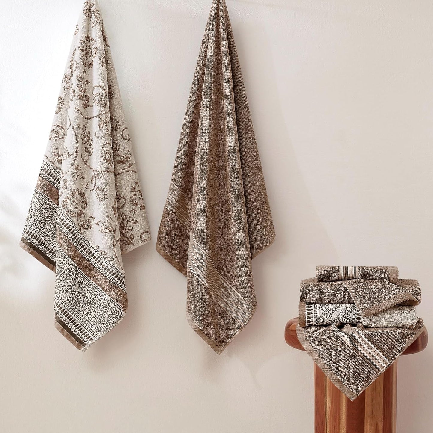 Modern Threads 6 Piece Bath Towel Set – Bathroom Set with 2 Bath Towels, 2 Hand Towels, and 2 Wash Cloths – 100%