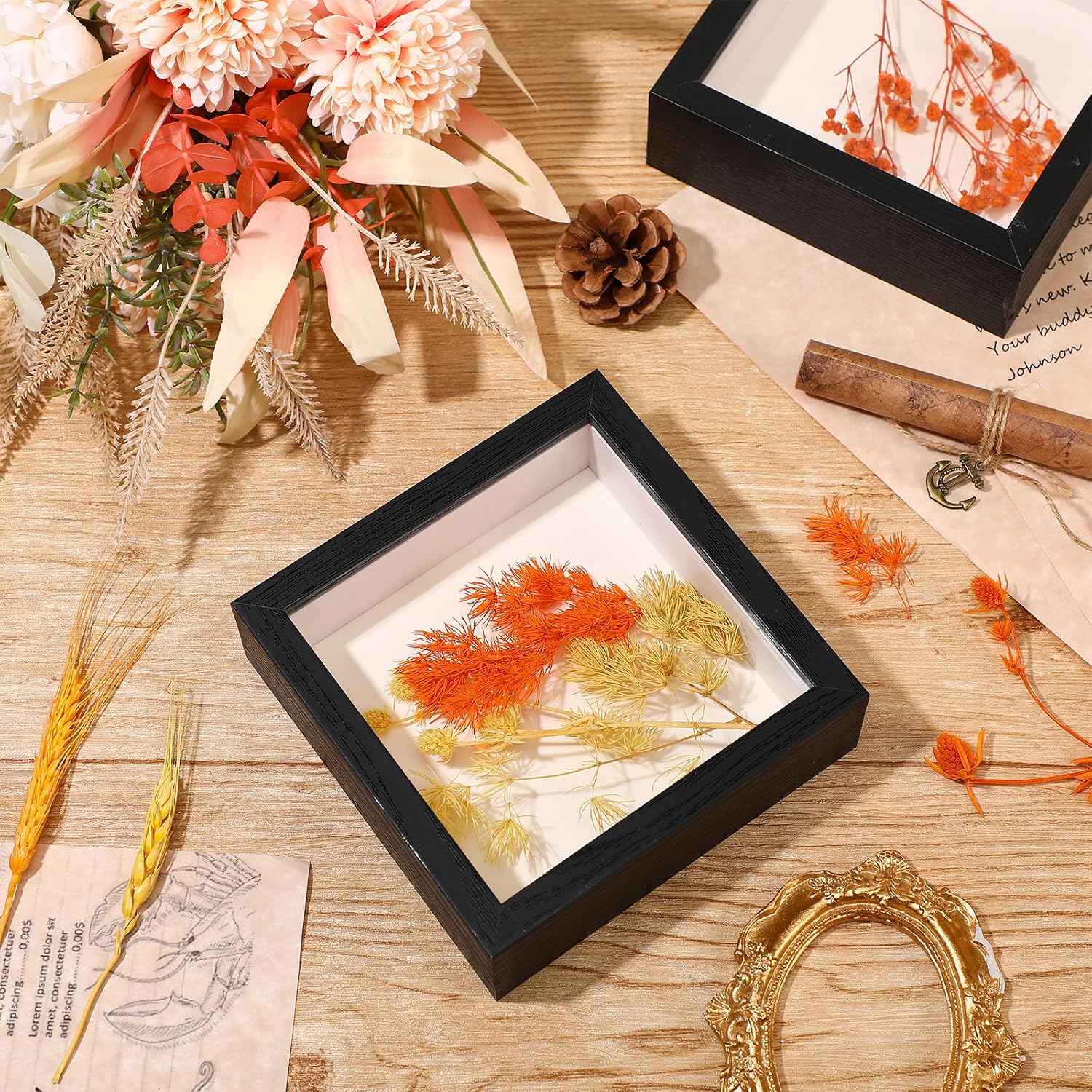 Ripeng 16 Pack Shadow Box Frame Display Case Picture Frame for Wedding Bouquet, Teacher Crafts, Photo, Ticket