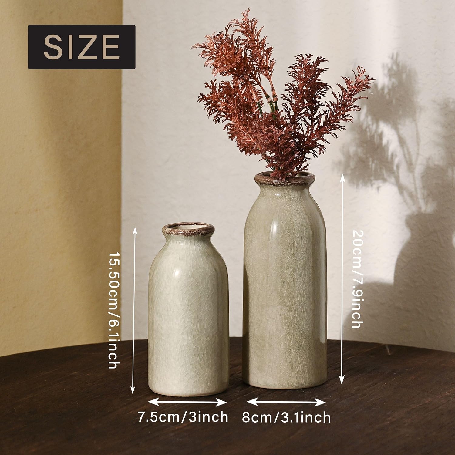 Ceramic Vases Home Decor / Green / Set of 2