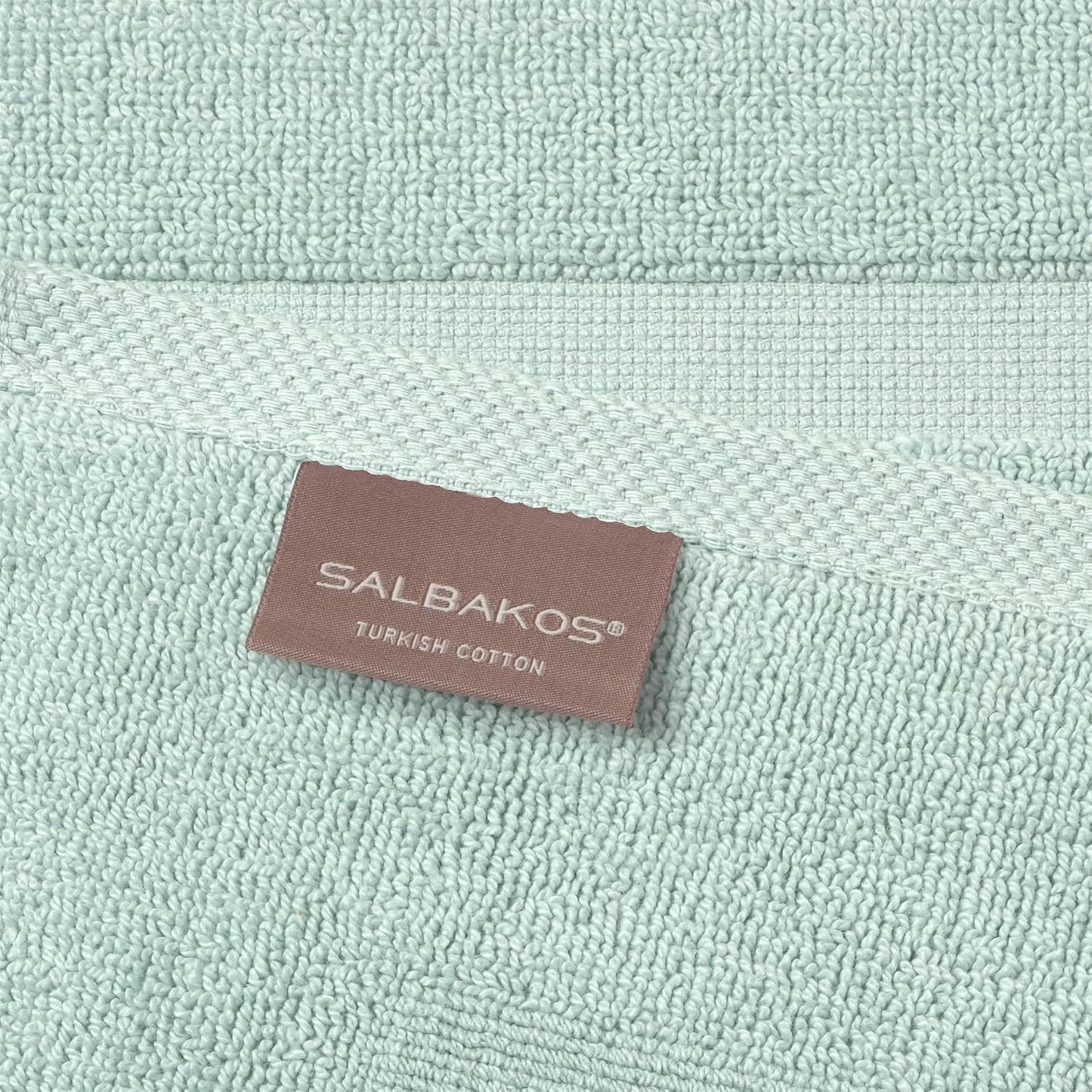SALBAKOS 2-Piece 100% TurkishCotton BathMat Towel, 20x34 inch SeafoamGreen | Bathroom Floor Towels, Thick Soft Most
