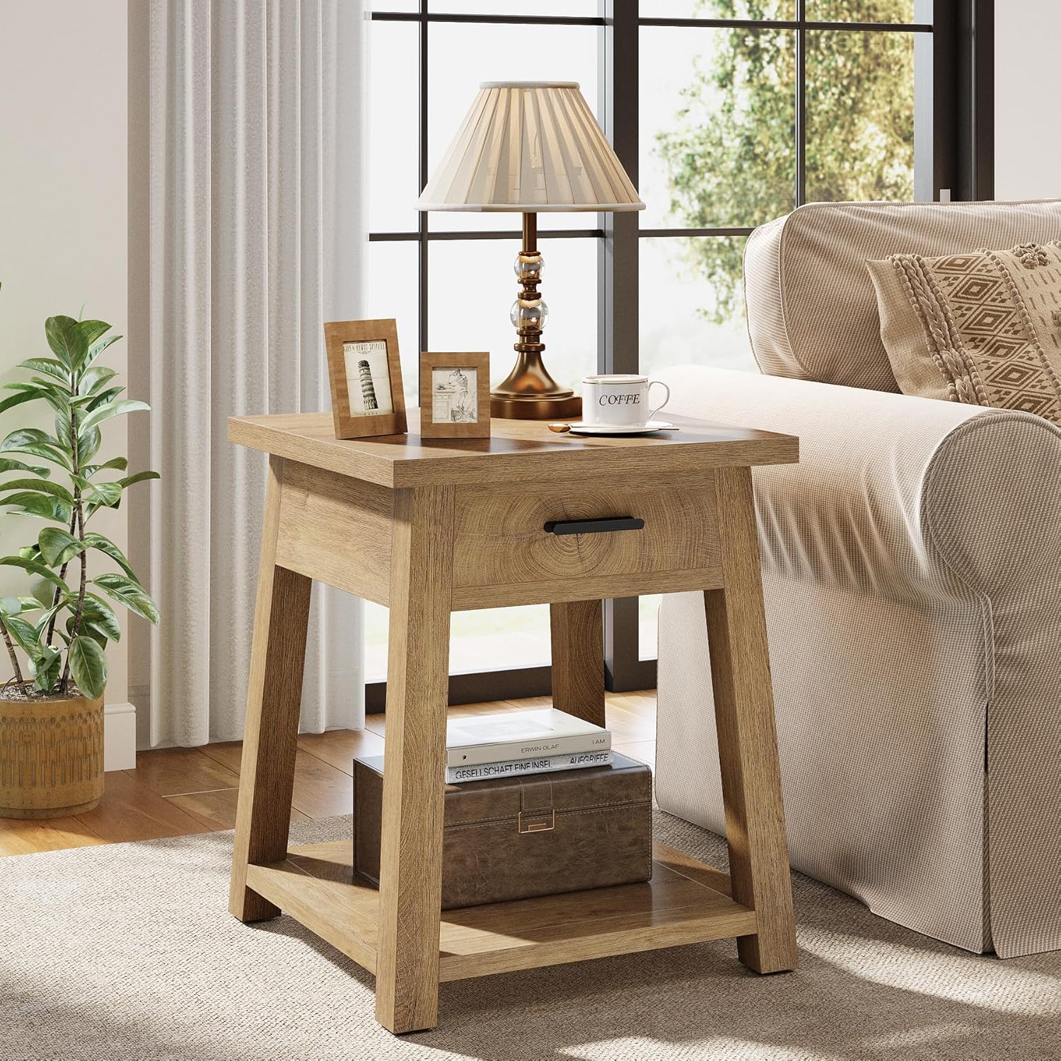 2 -Tier Wooden End Table