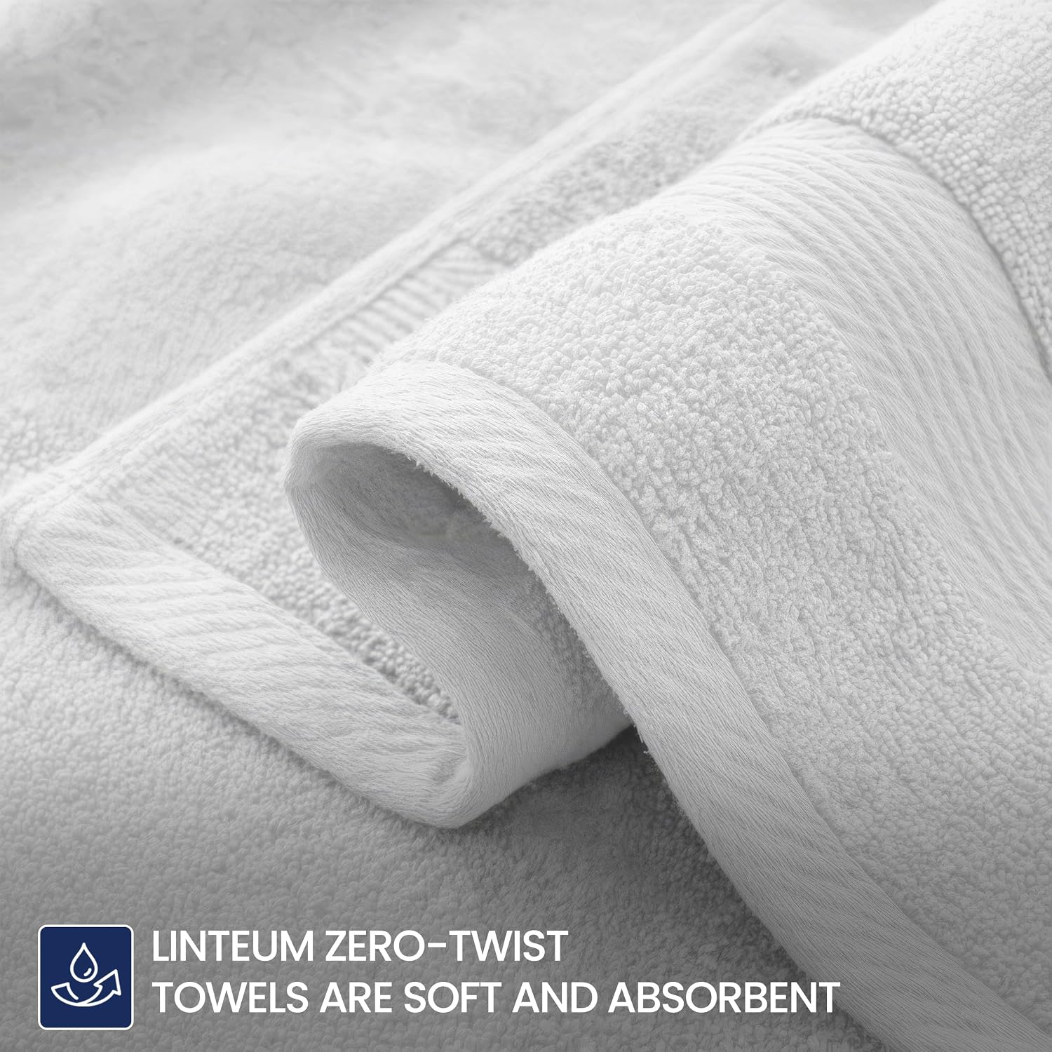 Linteum Textile Supply Premium 16x27 Inch White Hand Towel – 100% Cotton Zero Twist Towels | Absorbent, Quick Dry