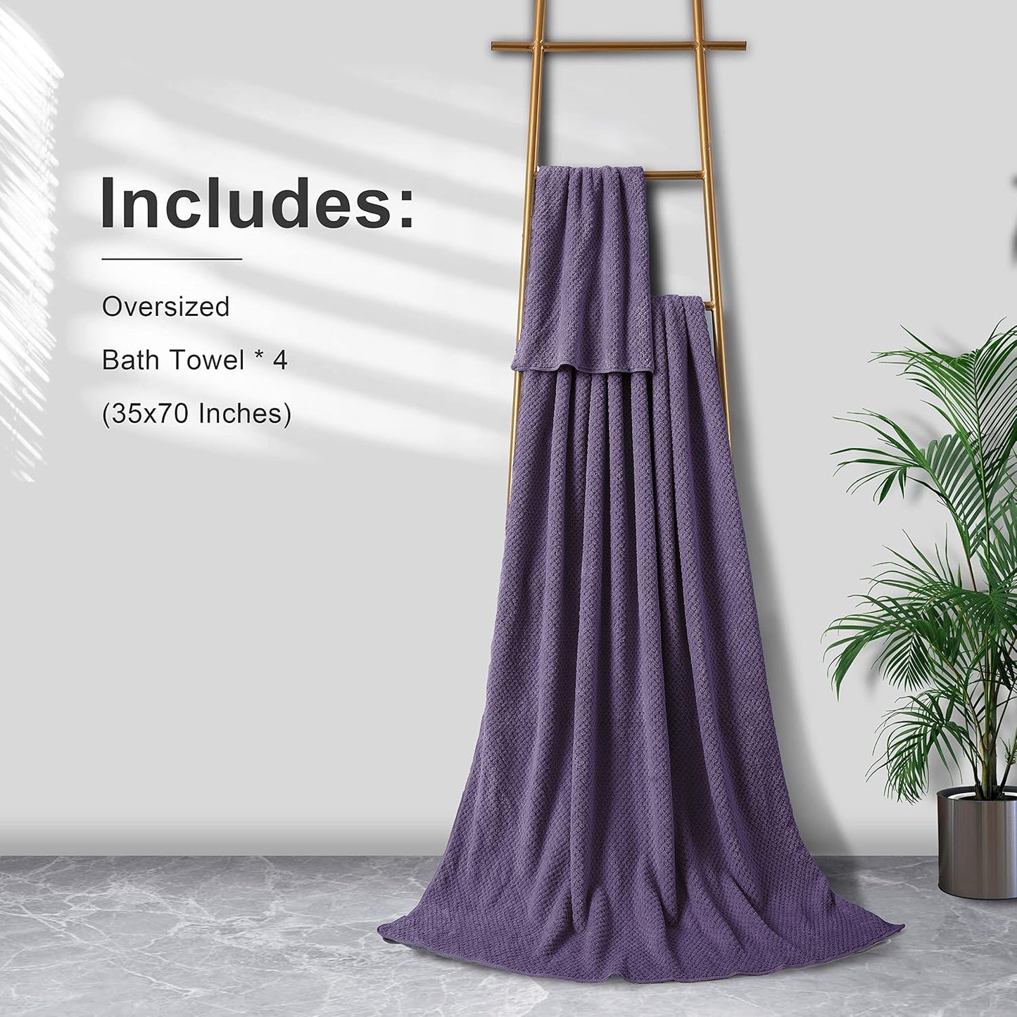 Smuge Extra Large Bath Towel Sheet Set 35x70 Inches - Oversized Bath Towels Set,Large Microfiber - Quick