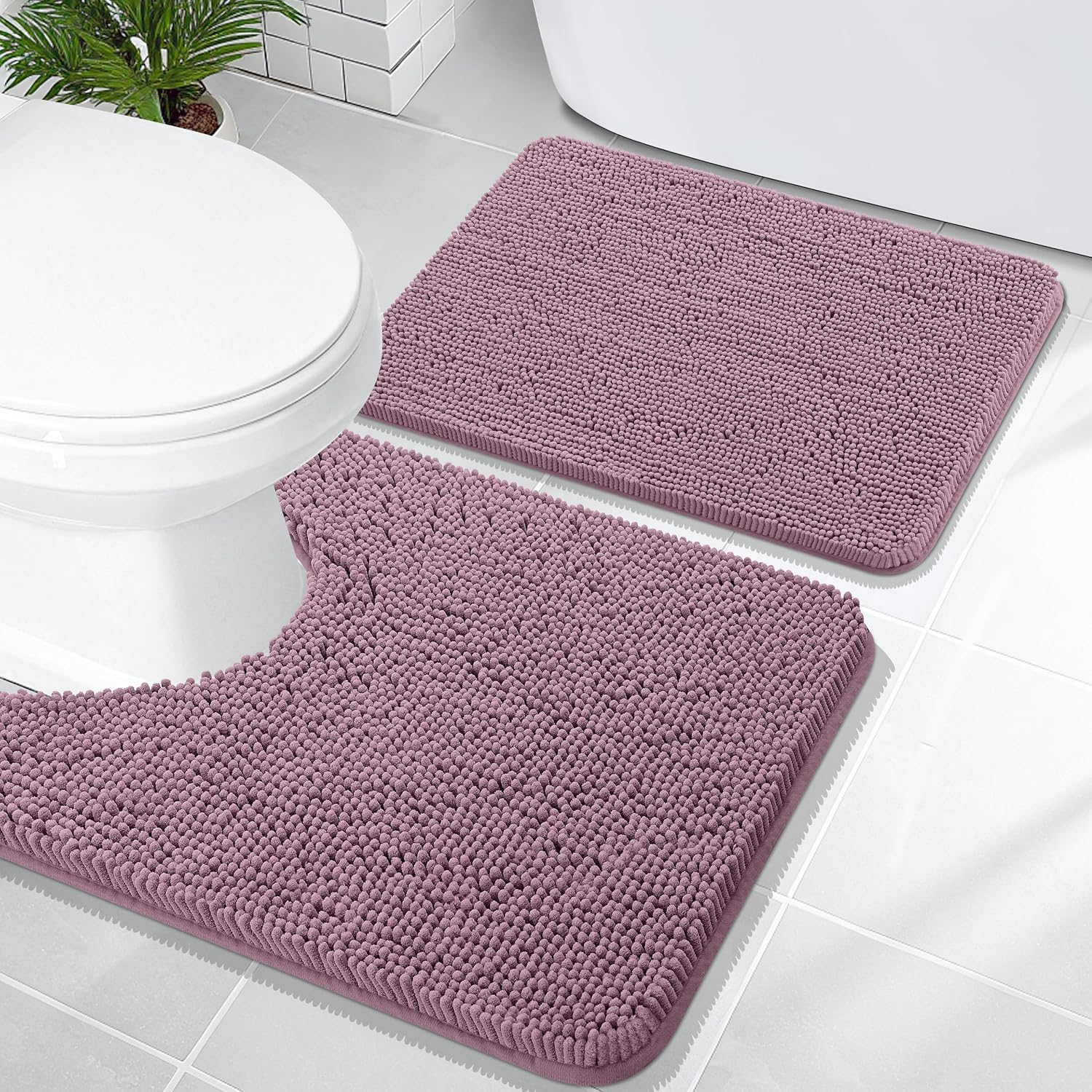 OLANLY Bathroom Rugs 35x24, Extra Soft Absorbent Chenille Bath Rugs