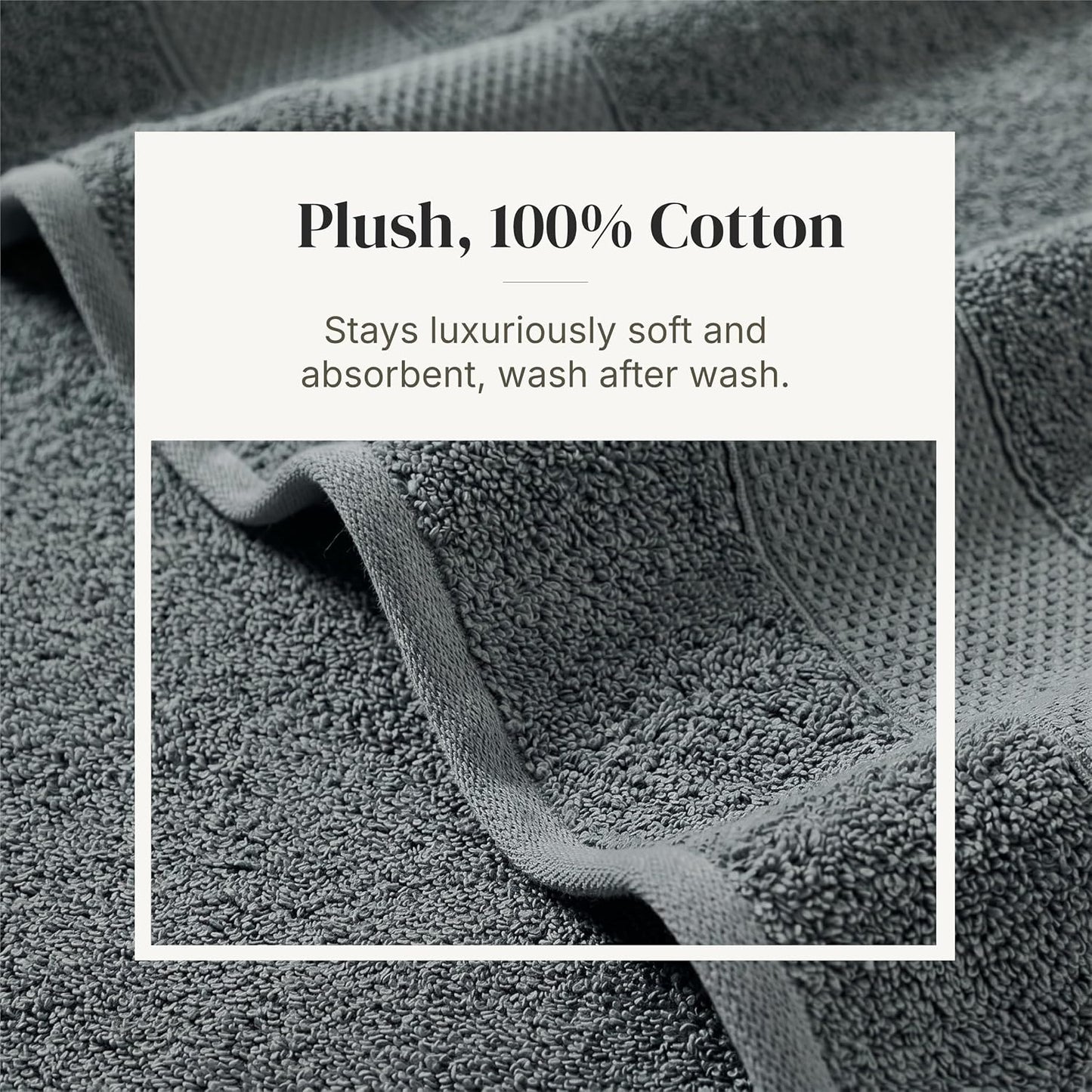 Modern Threads 6 Piece Bath Towel Set – Bathroom Towel Set with 2 Bath Towels, 2 Hand Towels & 2 Washcloths – 100%