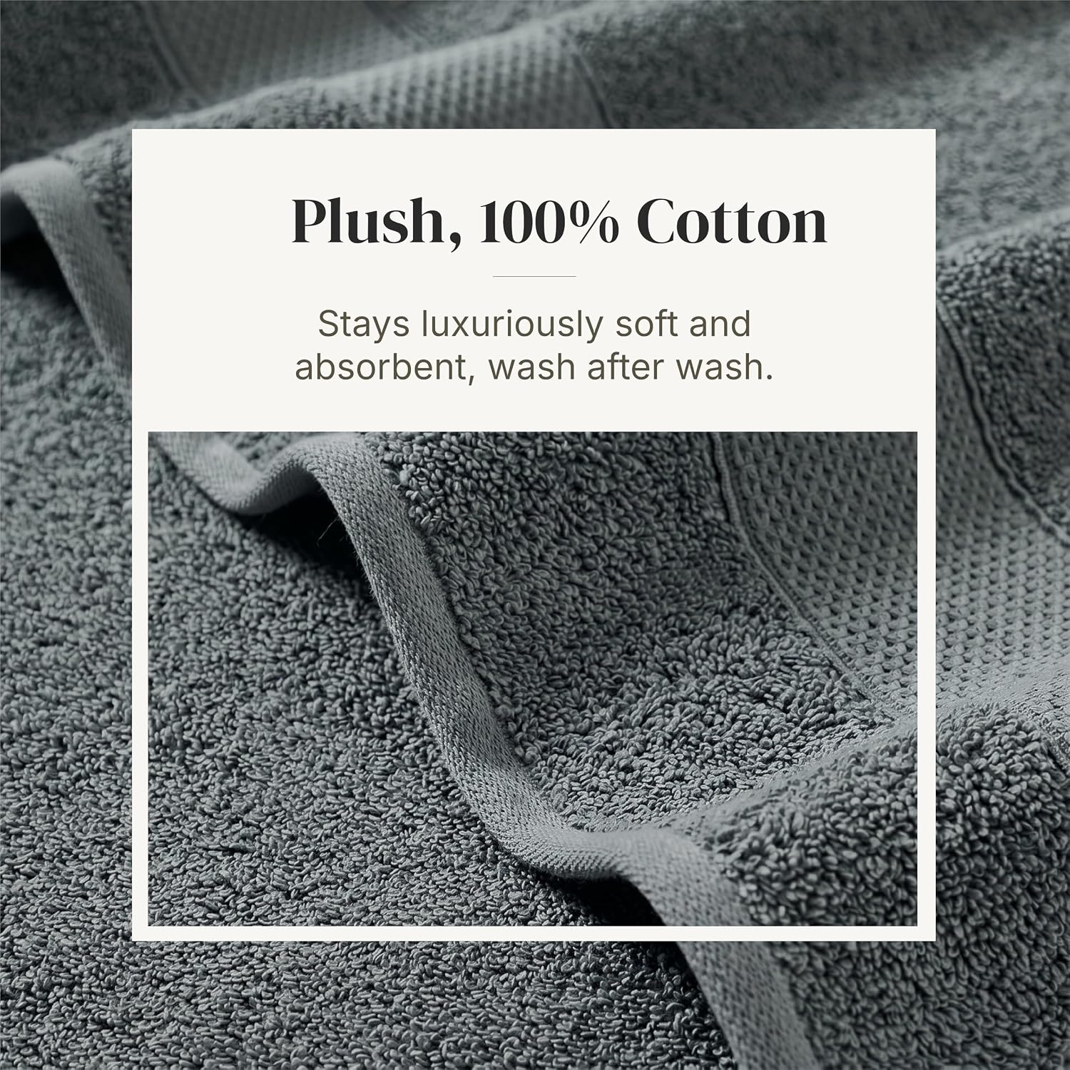 Modern Threads 6 Piece Bath Towel Set – Bathroom Towel Set with 2 Bath Towels, 2 Hand Towels & 2 Washcloths – 100%