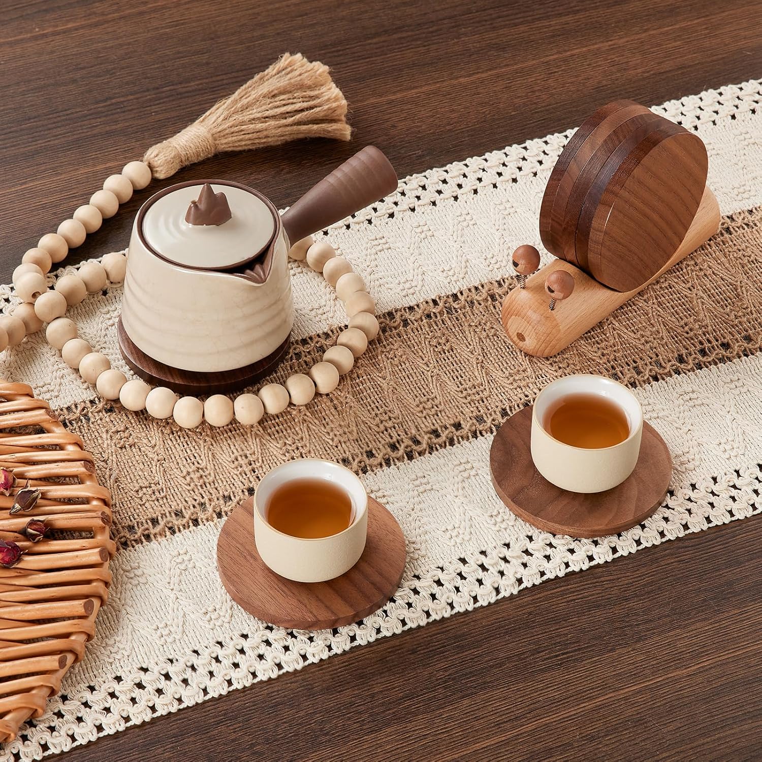 Wooden Coasters for Drinks- Acacia Wood Drink Coaster / 3.5*3.5 Inches / Natural