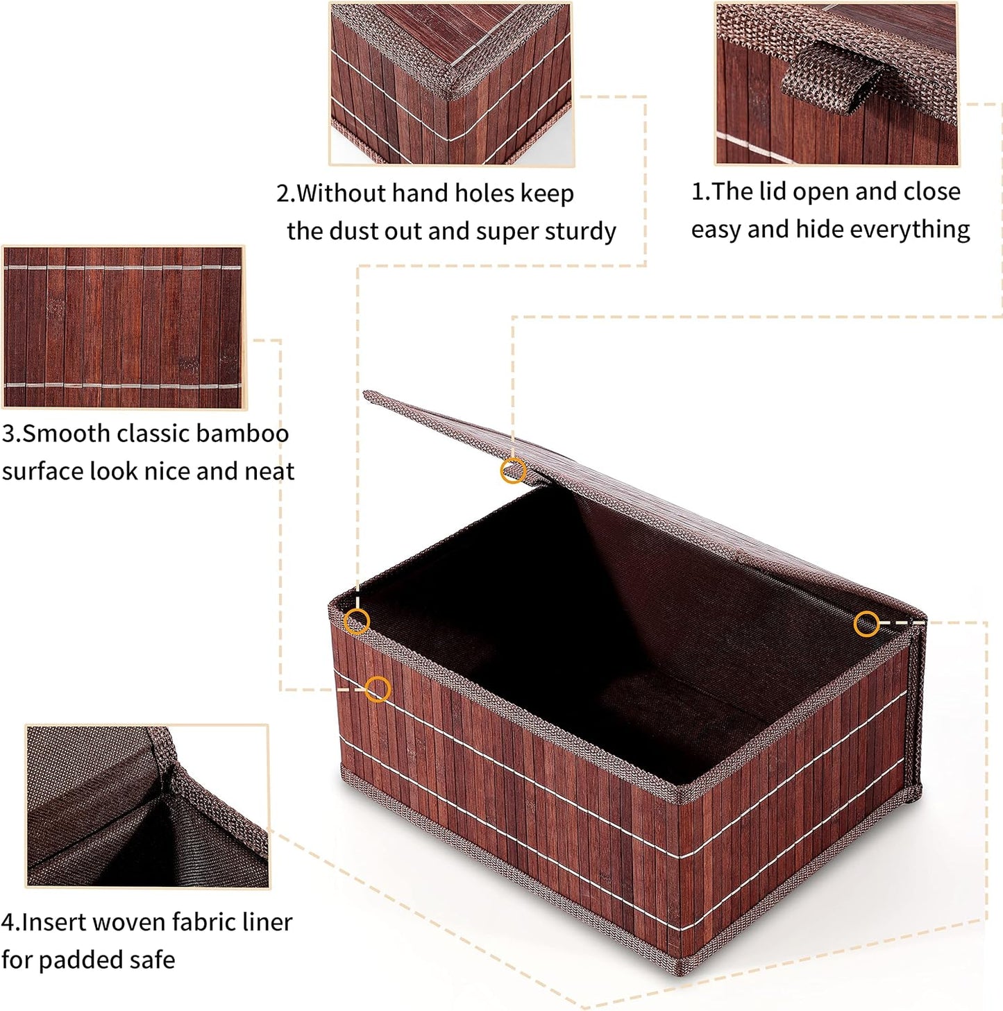 Woven Lined Storage Basket / Retro Brown / Set of 3