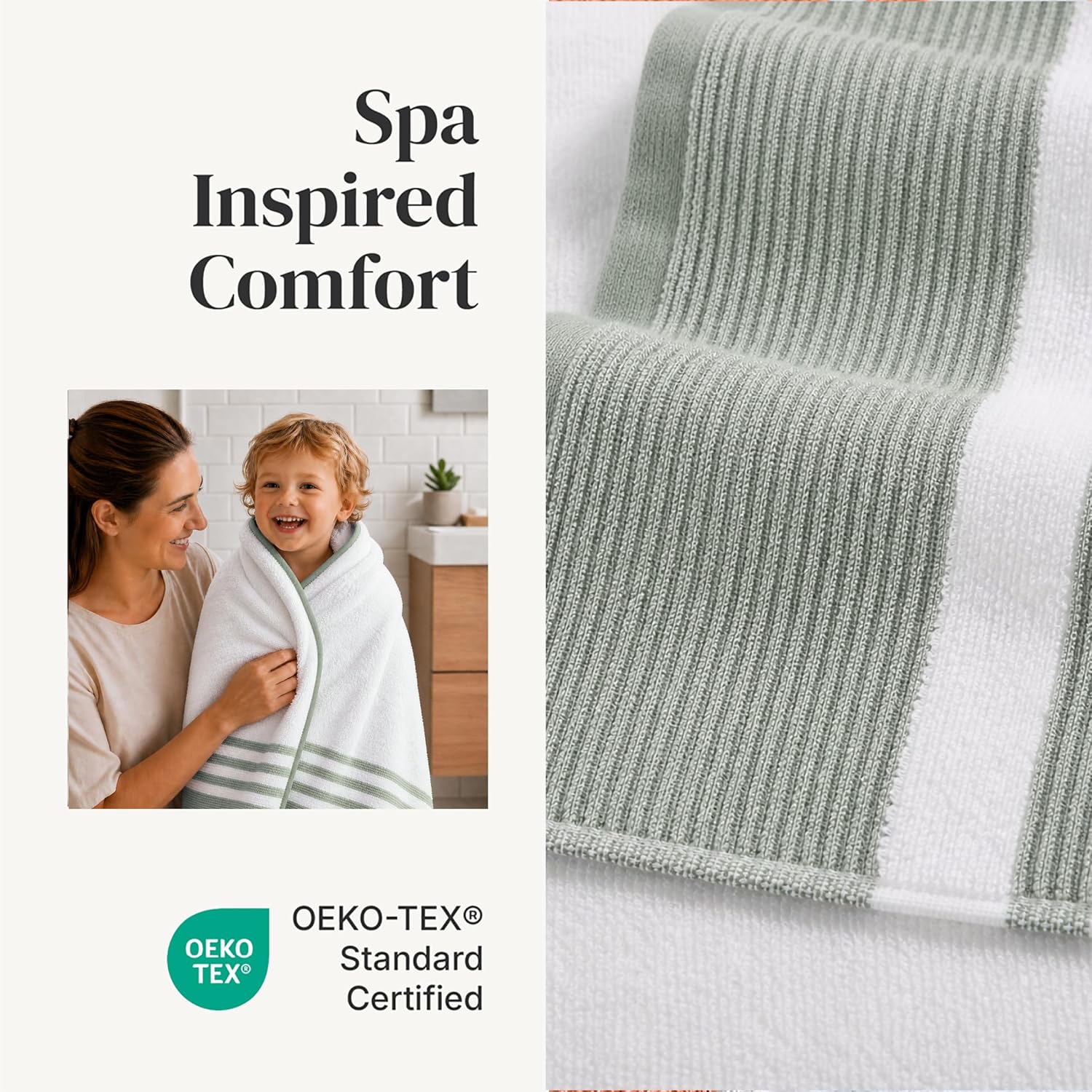 Modern Threads 6 Piece Bath Towel Set – Bathroom Towel Set with 2 Bath Towels, 2 Hand Towels & 2 Washcloths – 100%