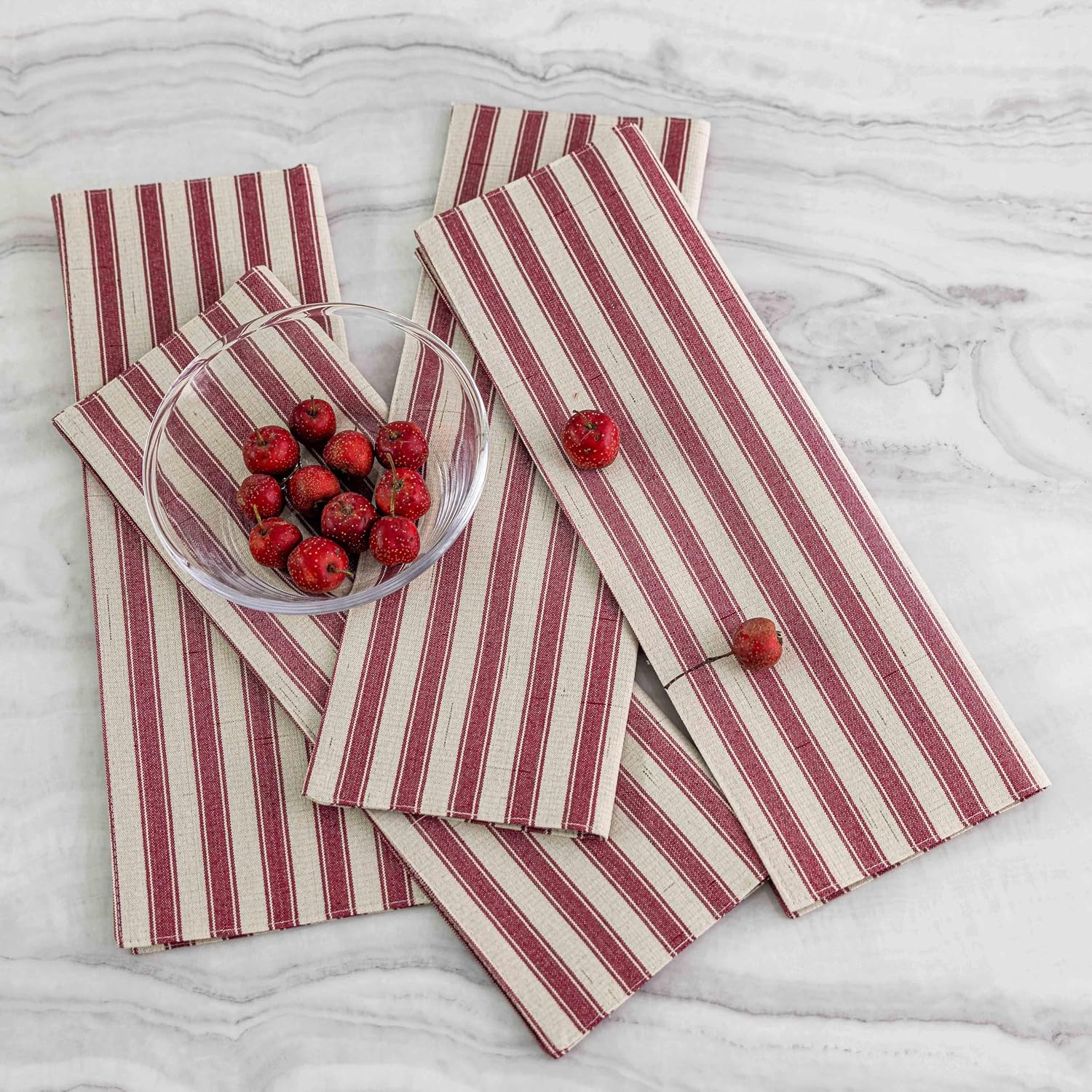 Home Brilliant Red Placemats Set of 6 Dinner Farmhouse Placemats Decoration Heat Resistant Dining Table Place Mats for