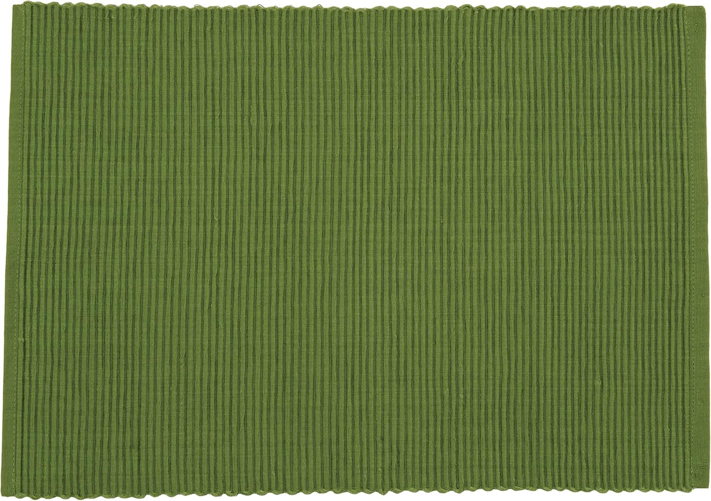 Now Designs Spectrum Placemats Thick Ribbed Cotton, Fir Green, 19x13 inches, Set of 4