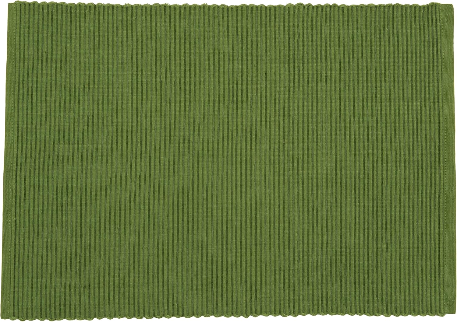 Now Designs Spectrum Placemats Thick Ribbed Cotton, Fir Green, 19x13 inches, Set of 4