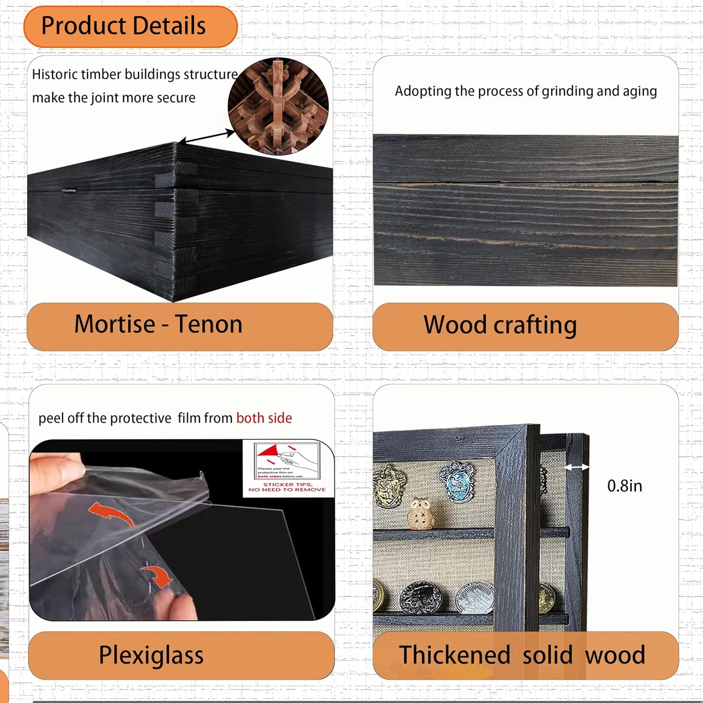 Black Shadow Box Frame 16x20 Shadow Box with Shelves 2.6" Interior Depth Memorial Shadow Box Display Case with Linen