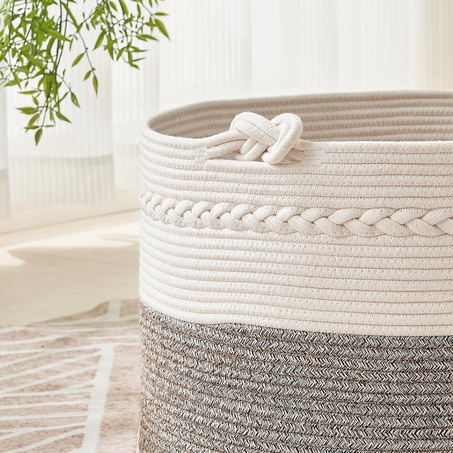 Woven Baskets for storage Baby Laundry Hamper / Beige / 20 x 13