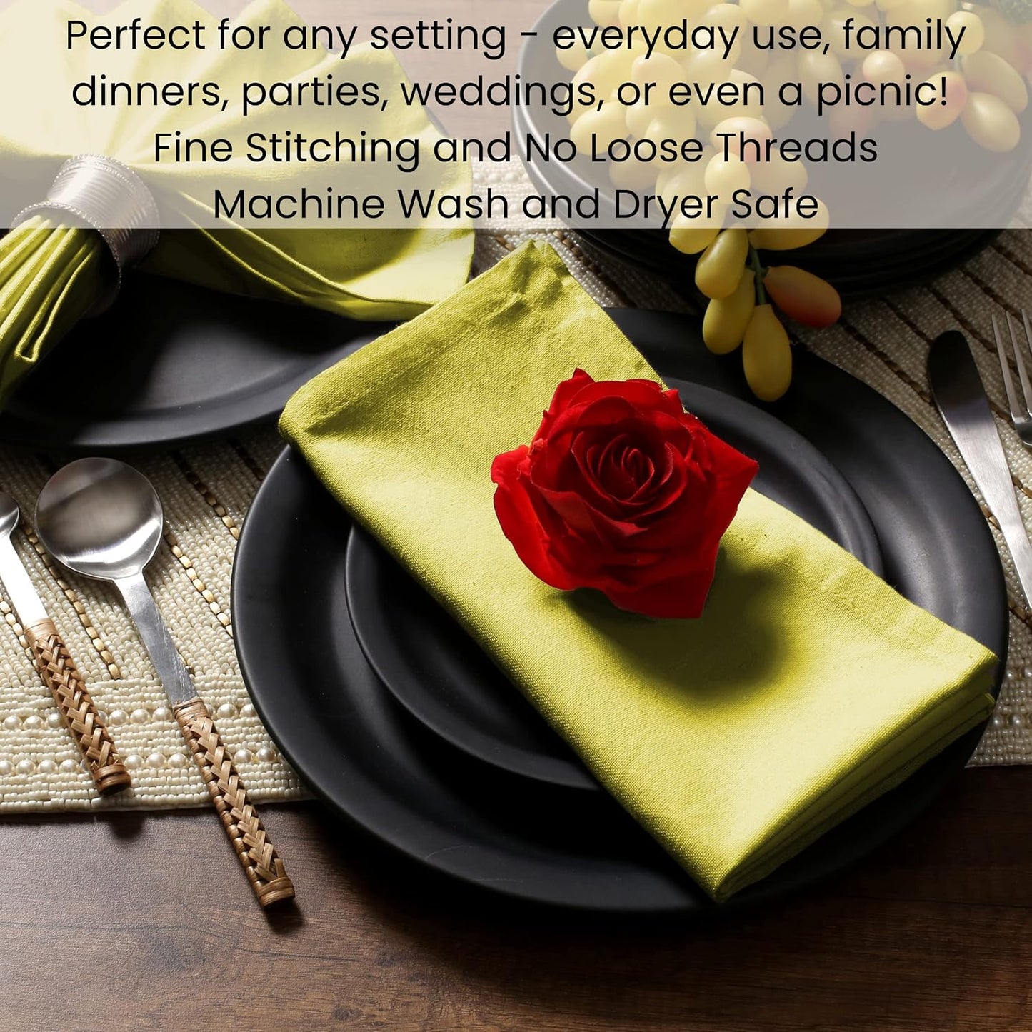 Cloth Dinner Napkins - Perfect Everyday Use Table Napkins - Soft Durable Washable - Ideal for Party Wedding Christmas