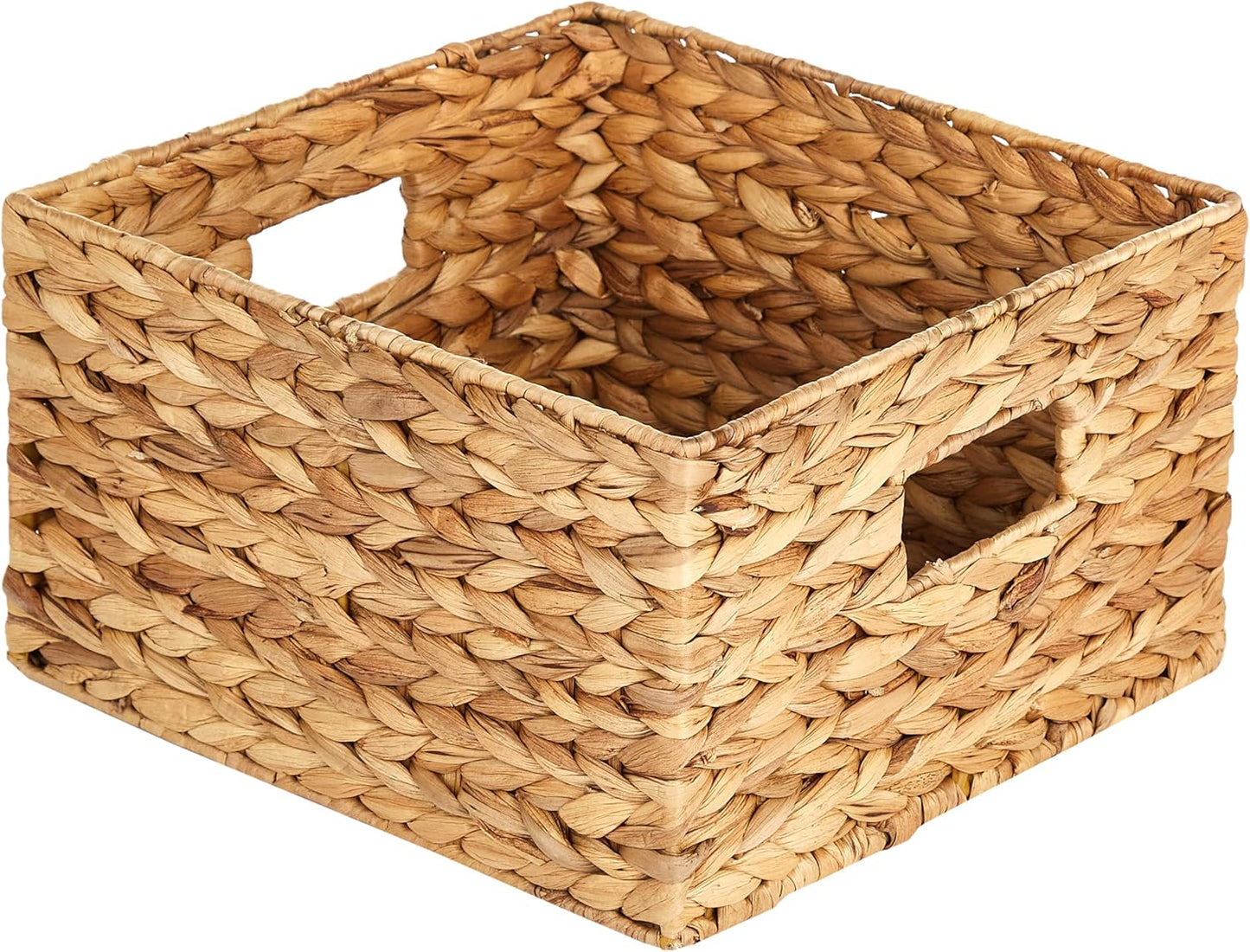 Banana Leaf Storage Baskets -Water Hyacinth Woven Basket / 9" L x 9" W x 6" H / Nested Basket Kit
