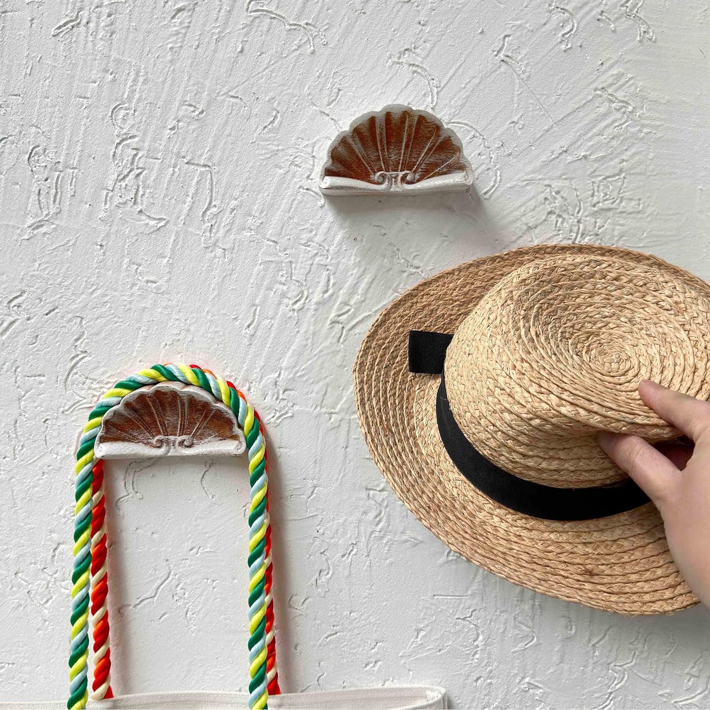 Hat Hooks for Wall Cowboy, Retro Hat Hangers for Display, Hat Holder for Baseball Caps Organizer, Natural Curved Hat
