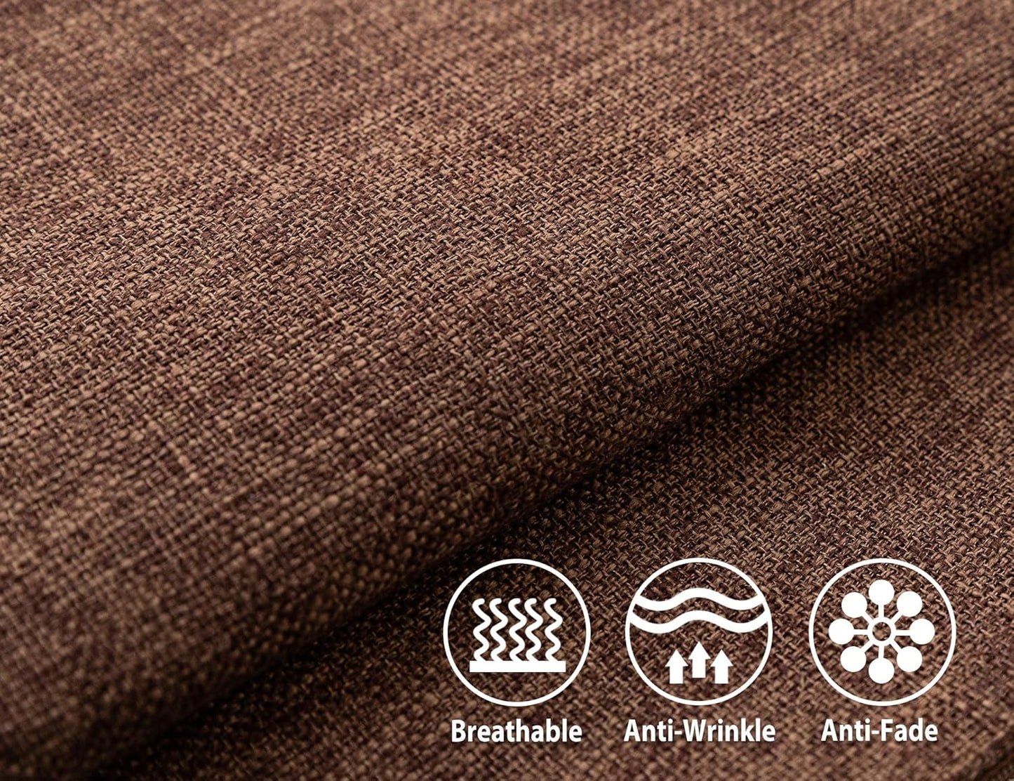 Fall Burlap Throw Pillow Covers Square Solid Farmhouse Linen Cushion / 18 x 18 / Brown / Set of 2