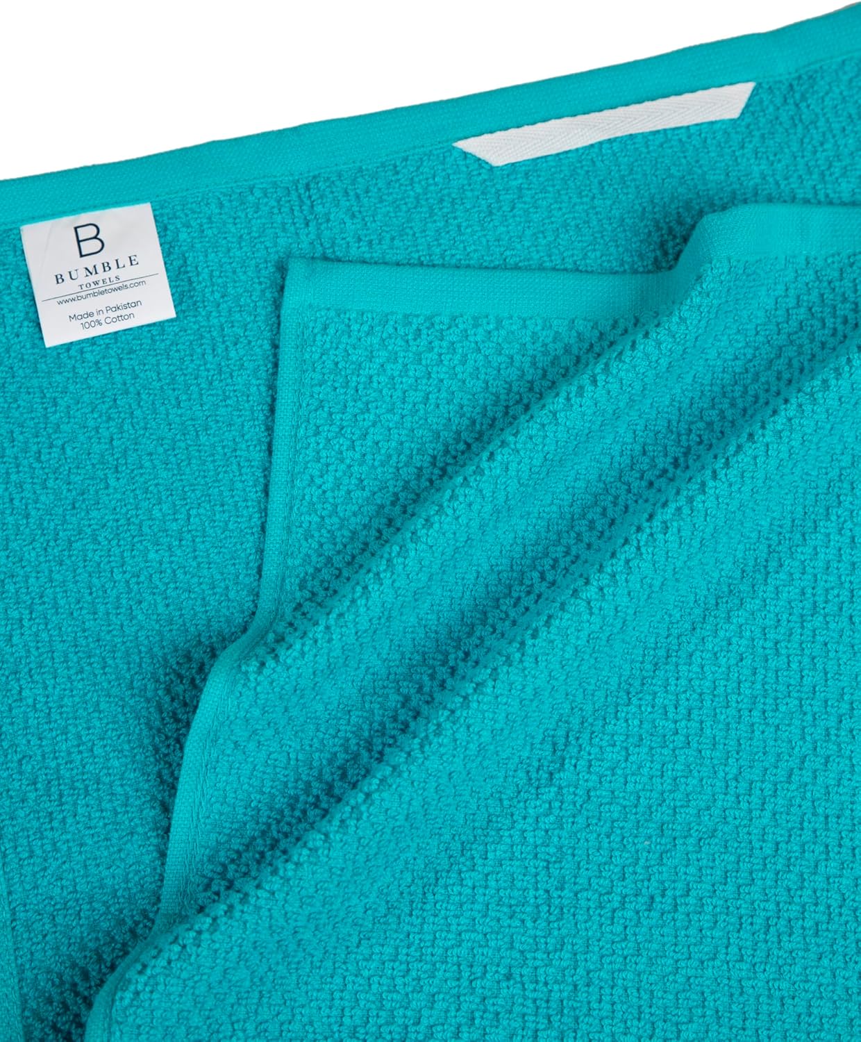 Bumble Kitchen Towels 6 Pack 100% Cotton 16"x26" - Aqua | 430 GSM Soft Kitchen Hand Towels with Hanging Loop, Highly