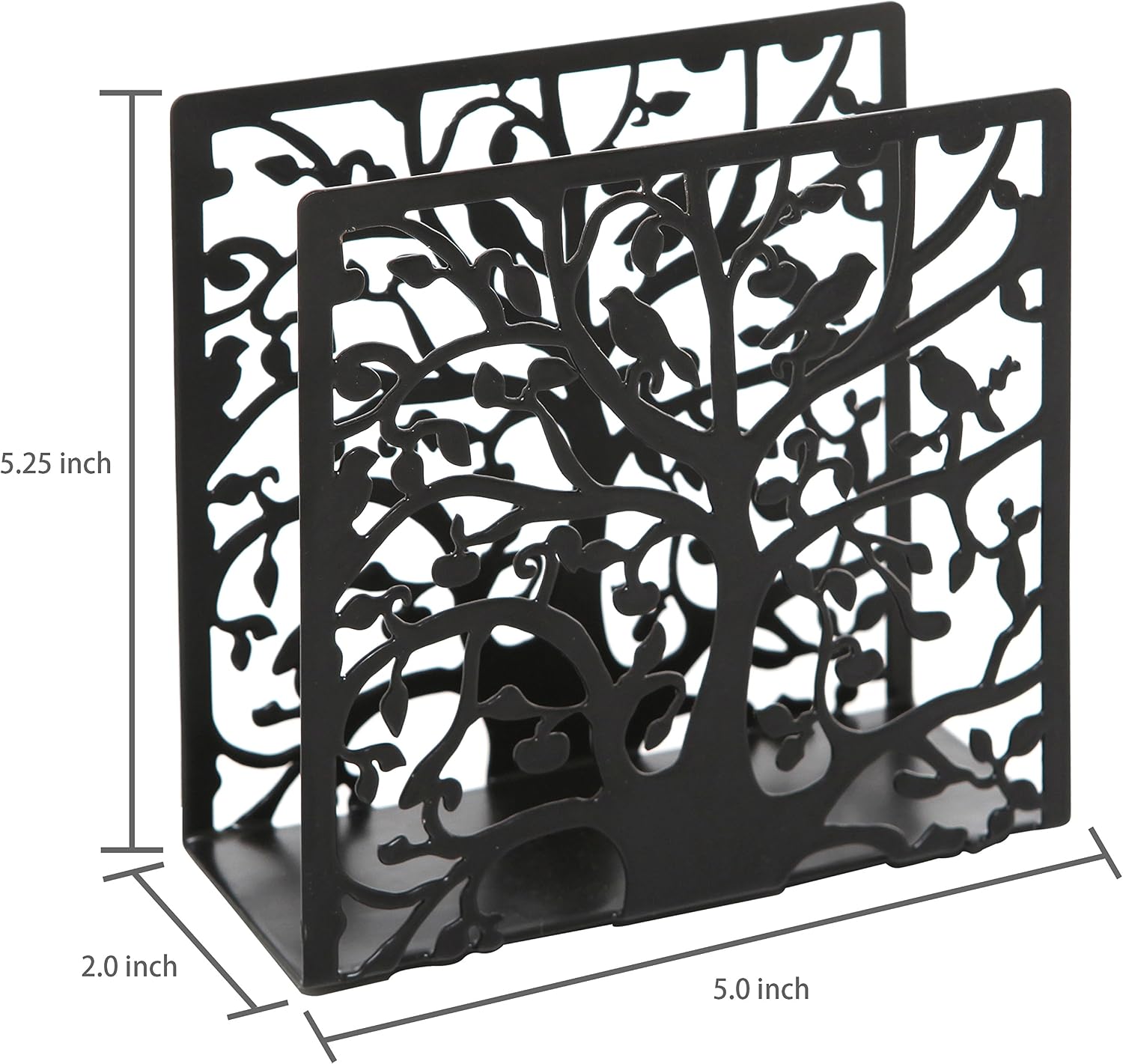 Decorative Metal Napkin Organizer / Tree and Bird