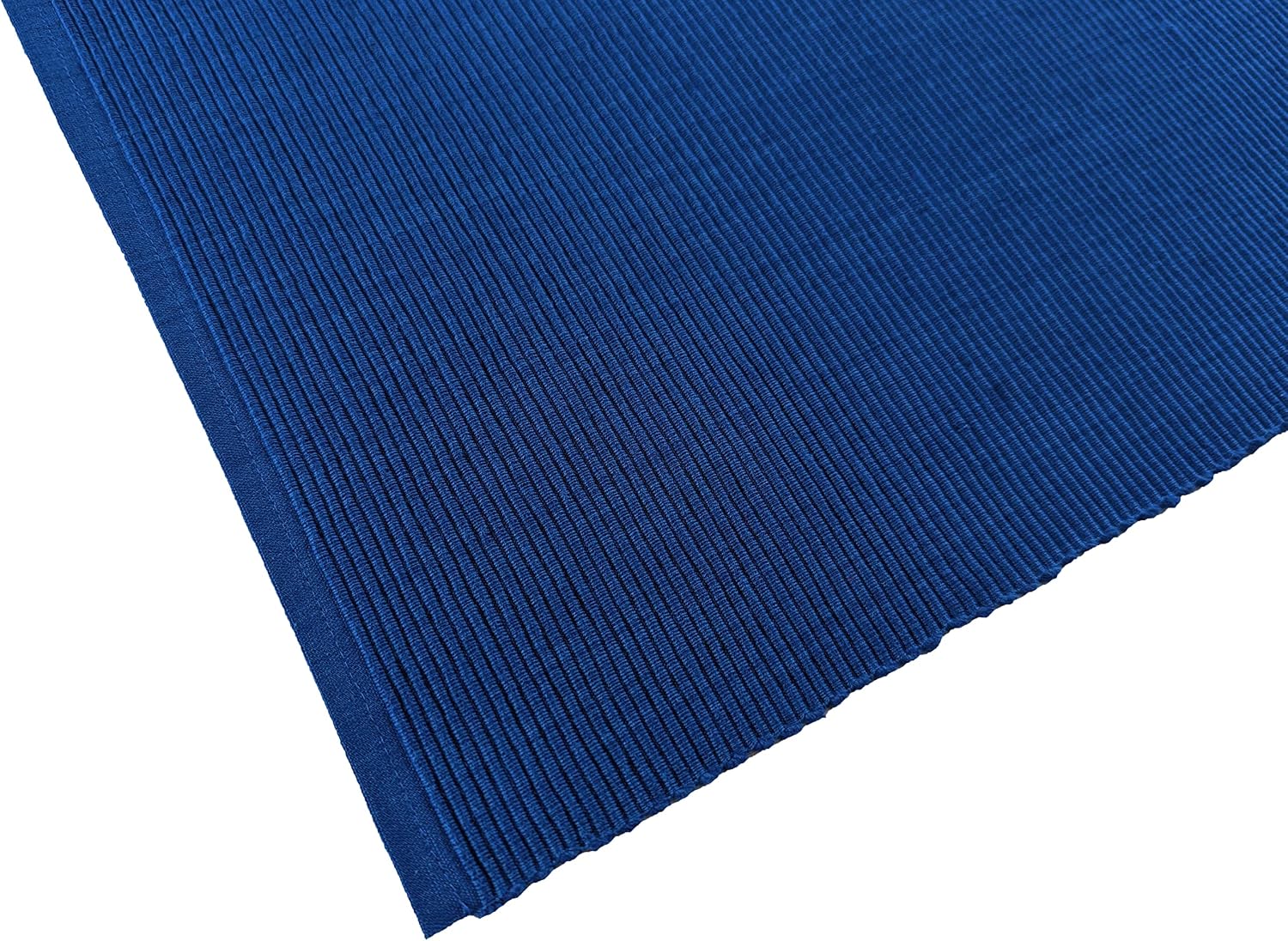 100% Cotton Ribbed Placemats - Set of 6-13 x 19 Inches - Royal Blue - Everyday Cloth Table Mats - Thick Construction