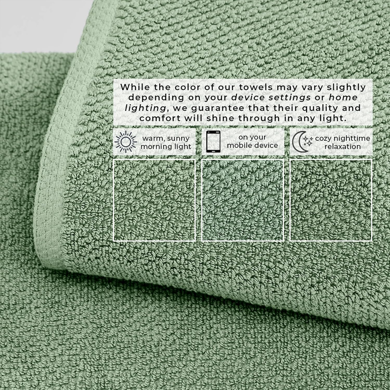 Great Bay Home 100% Cotton 6 Piece Towel Set - Absorbent, Quick-Drying, Durable Bath Towels for Bathroom Decor