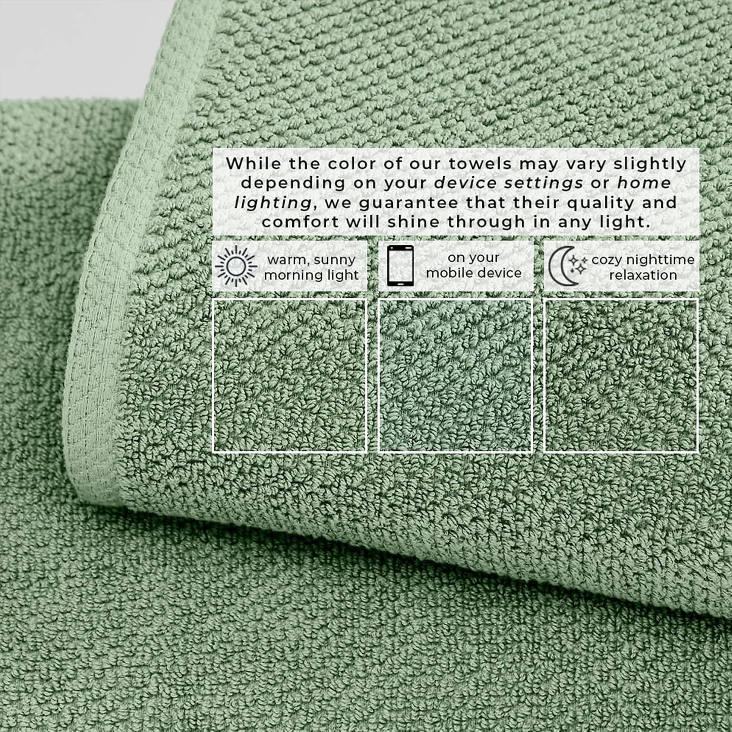 Great Bay Home 100% Cotton 12-Pack 13x13 Wash Cloth - Absorbent, Quick-Drying, Durable Face Towels for Bathroom Decor