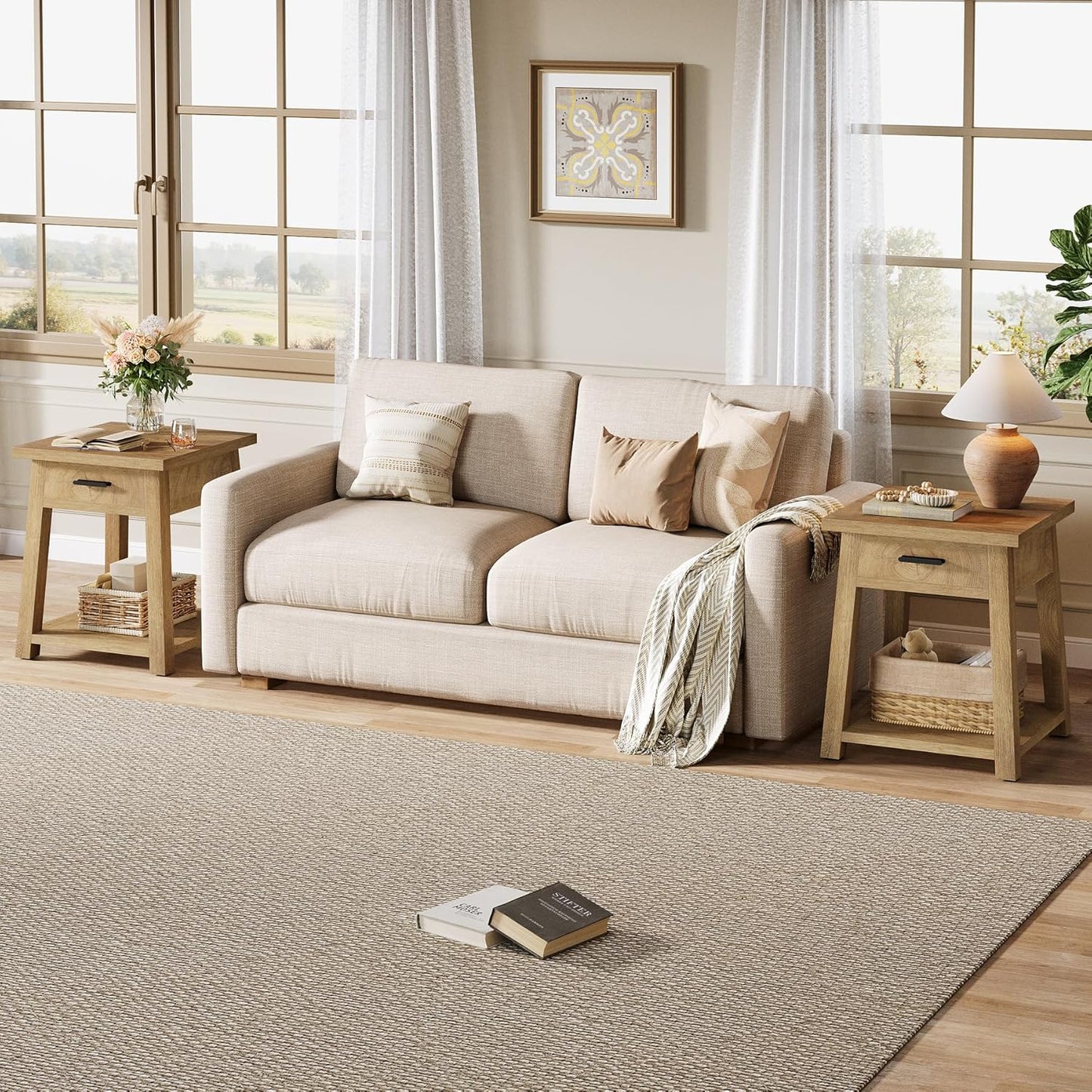 2 -Tier Wooden End Table