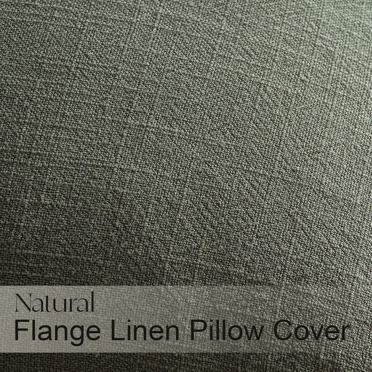Linen Soild Decorative Throw Lumbar Pillow Covers Soft Accent / Gold Olive / 20 x 12 / Set of 4